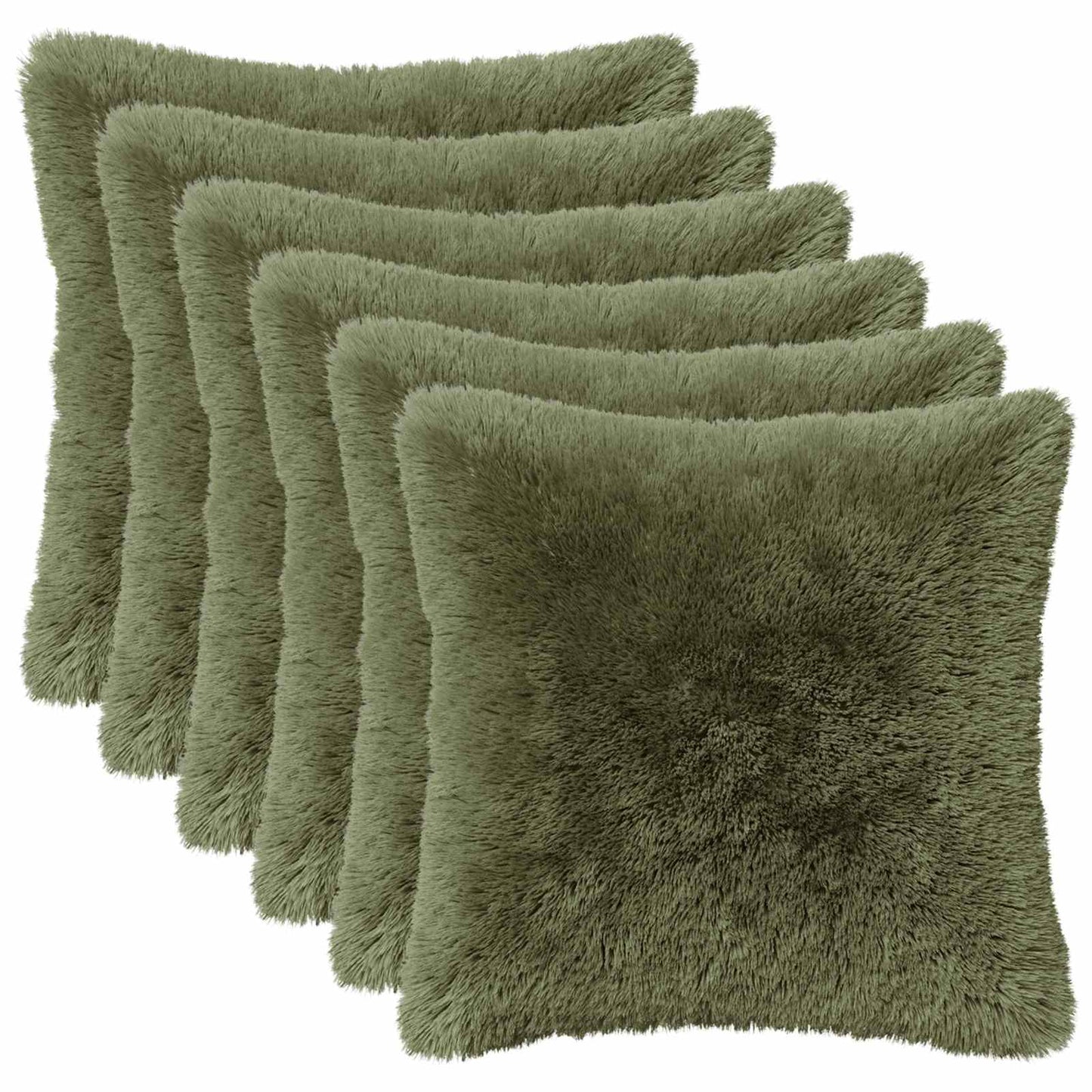 Pudebetræk 6 pcs HEERLEN Grøn 50 x 50 cm PV Fleece