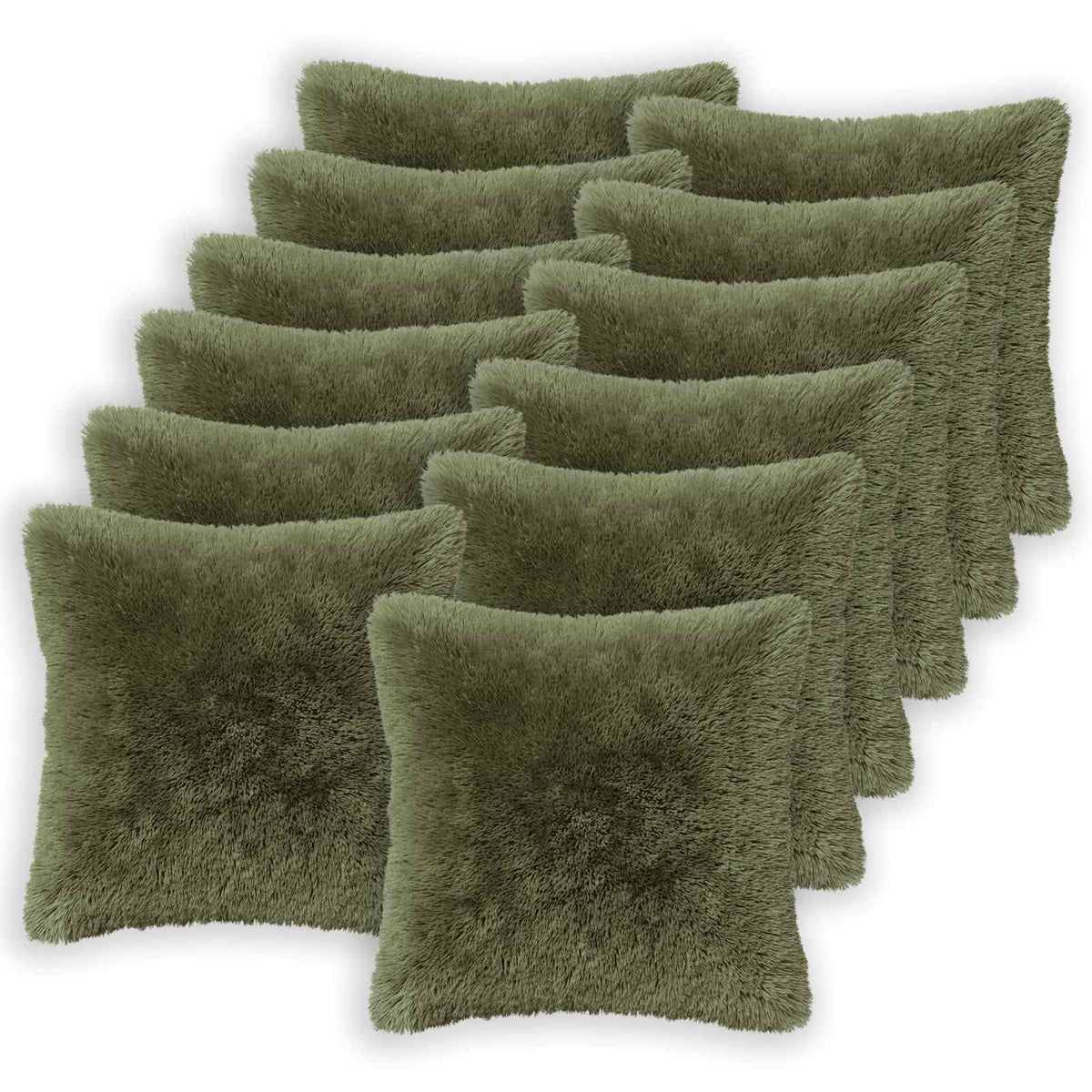 Pudebetræk 12 pcs HEERLEN Grøn 50 x 50 cm PV Fleece