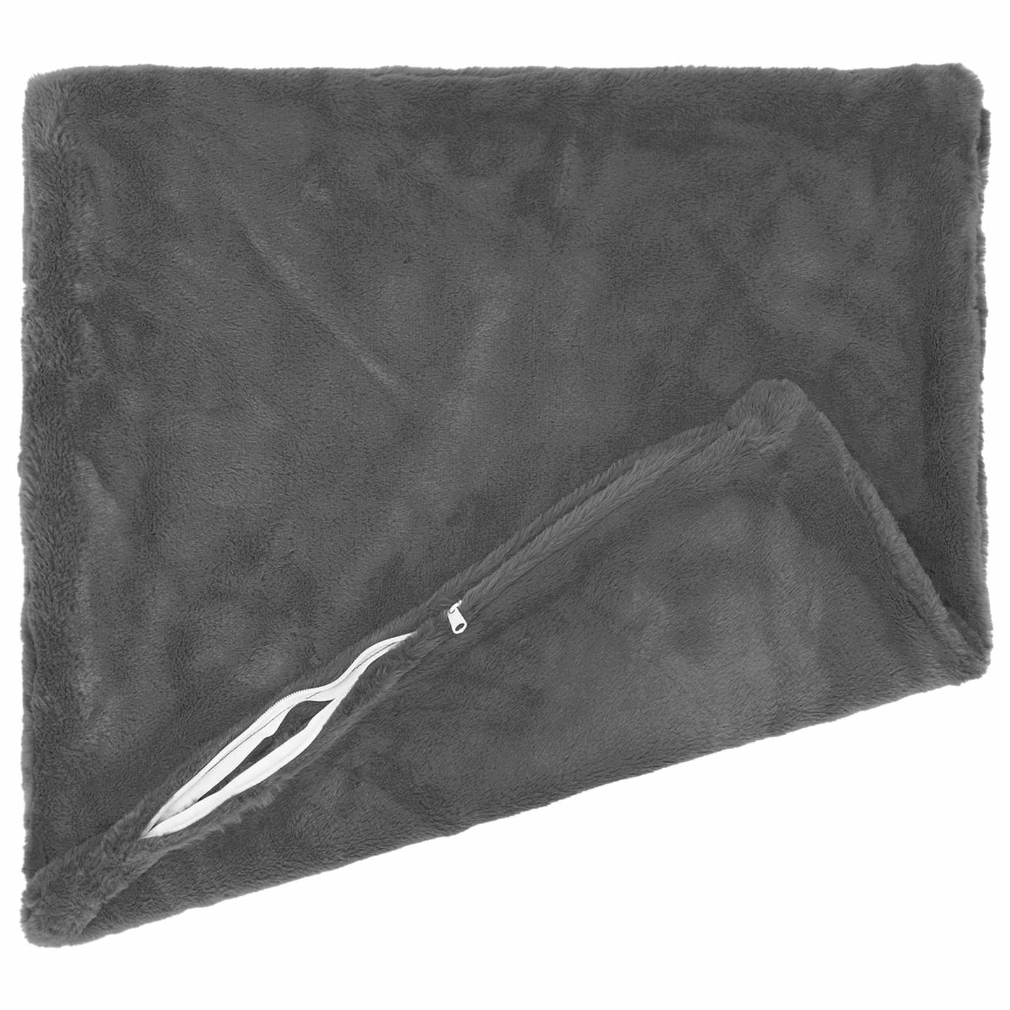 Pudebetræk 2 stk. HEERLEN Mørkegrå 50 x 50 cm Faux Kanin Pels