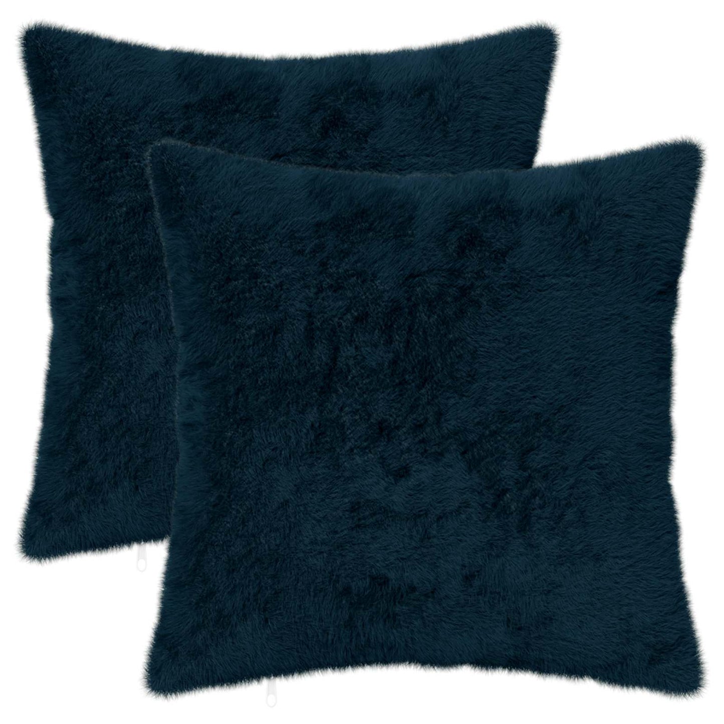 Pudebetræk 2 stk. HEERLEN Mørkeblå 50 x 50 cm Faux Kanin Pels