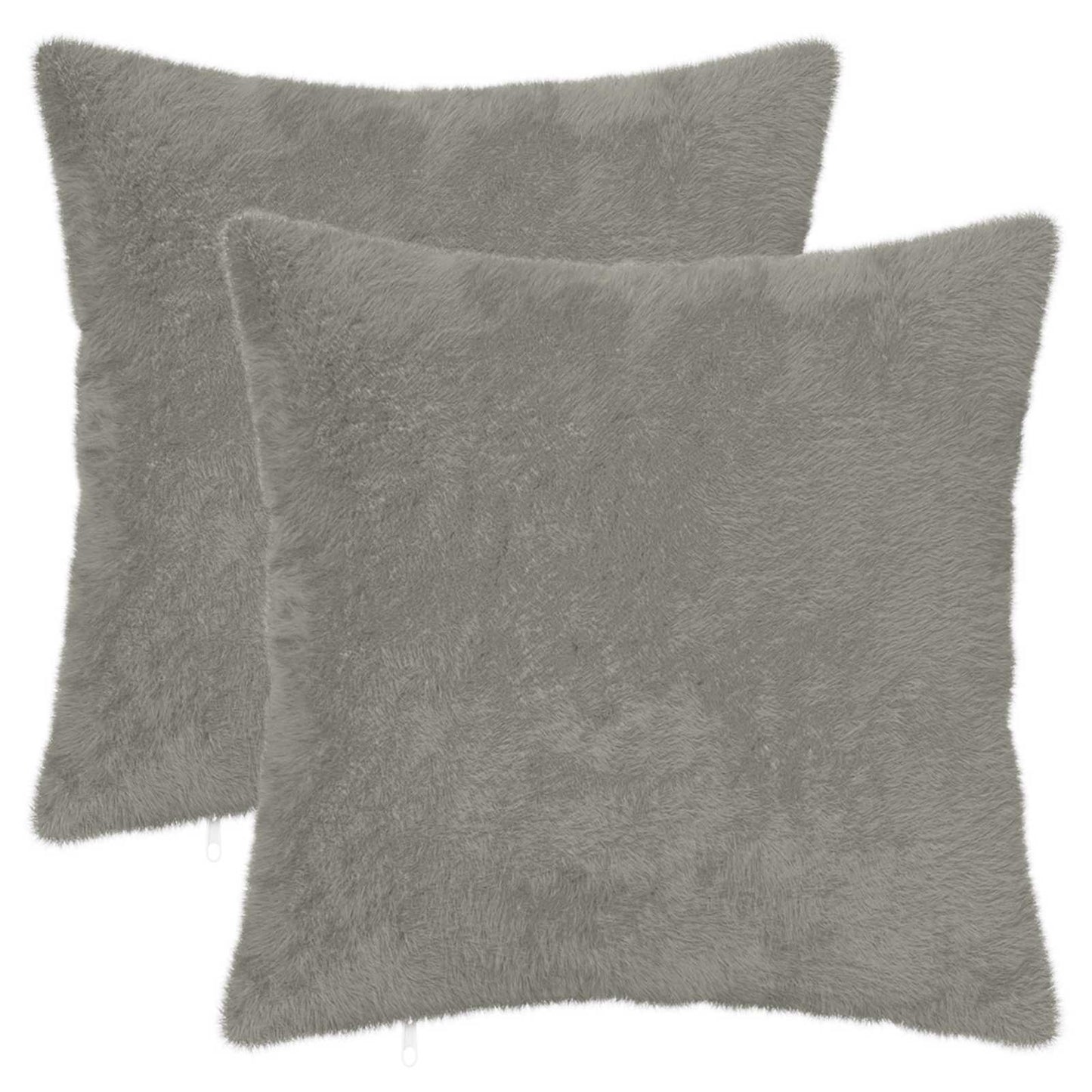 Pudebetræk 2 stk. HEERLEN Lysegrå 50 x 50 cm Faux Kanin Pels