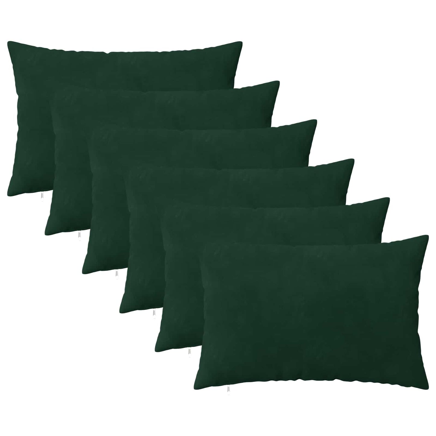 Pudebetræk 6 pcs HEERLEN Mørkegrøn 50 x 70 cm Fløjl
