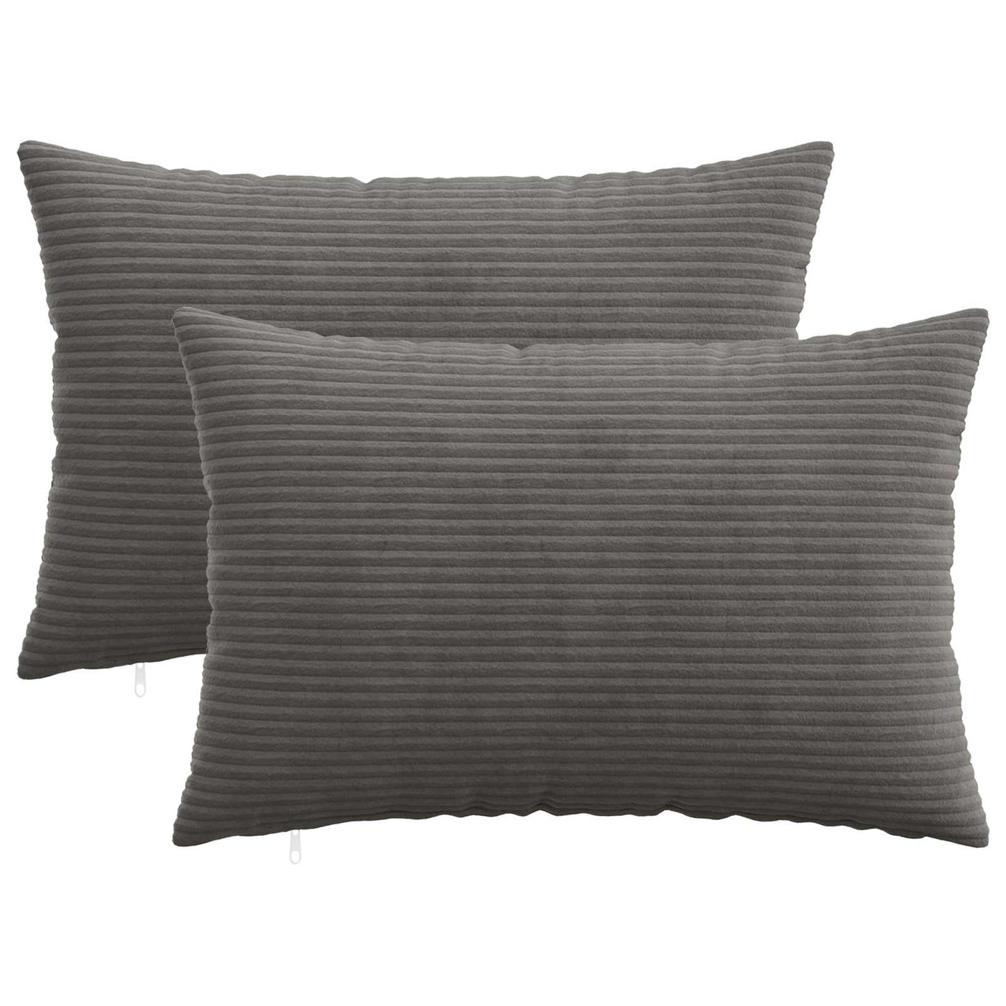 Pudebetræk 2 pcs HEERLEN Mørkegrå 50 x 70 cm cordfløjl