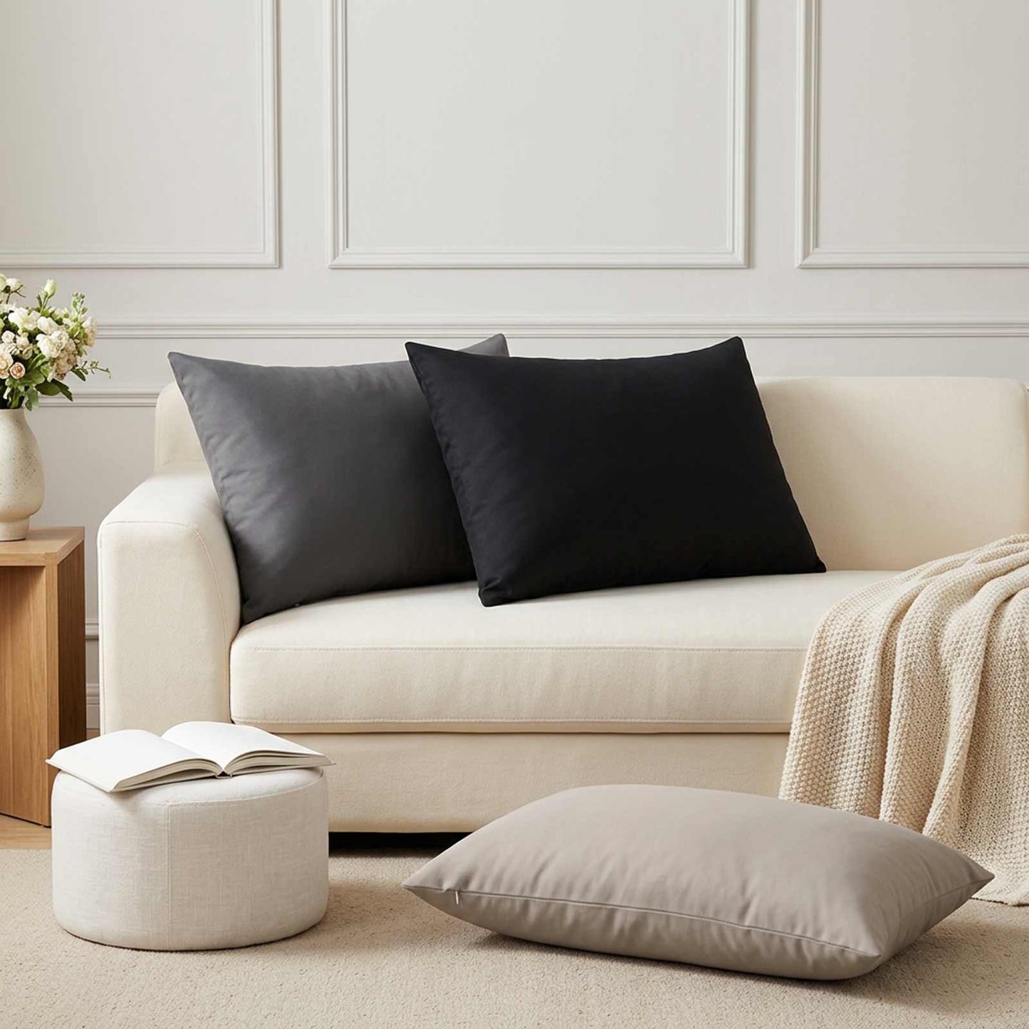 Pudebetræk 6 pcs HEERLEN Antracit 50 x 70 cm Polyester