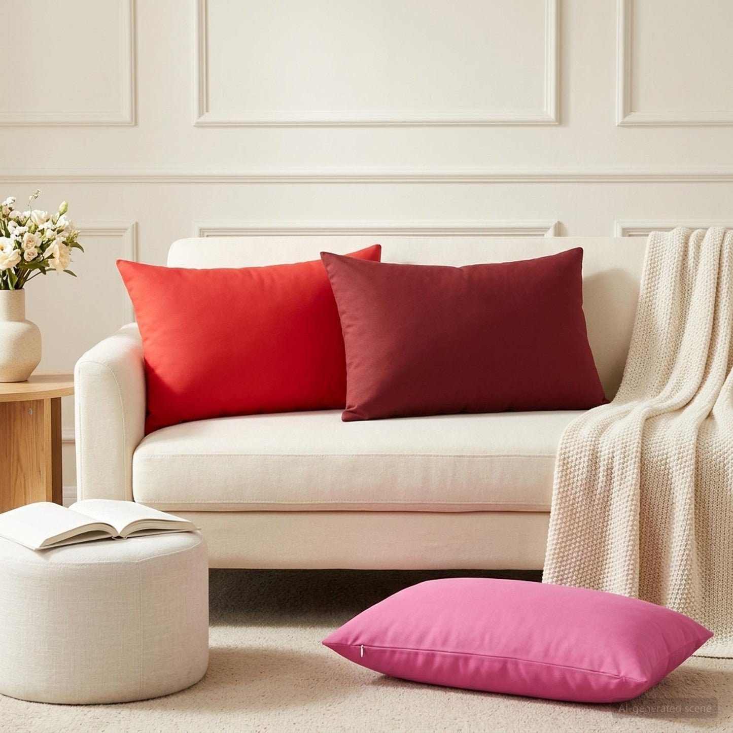 Pudebetræk 6 pcs HEERLEN Rød 50 x 80 cm Polyester