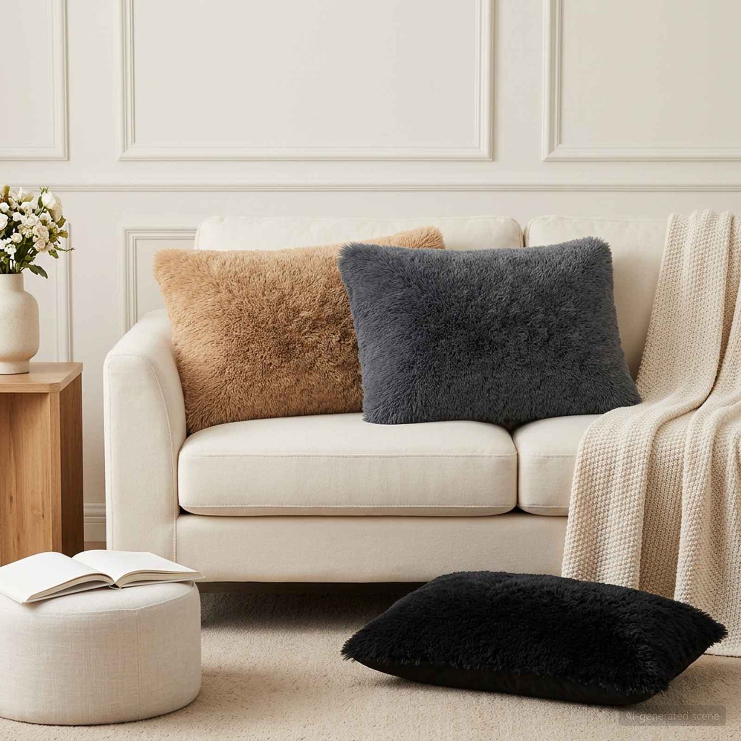Pudebetræk 2 pcs HEERLEN Gråbrun 50 x 70 cm PV Fleece