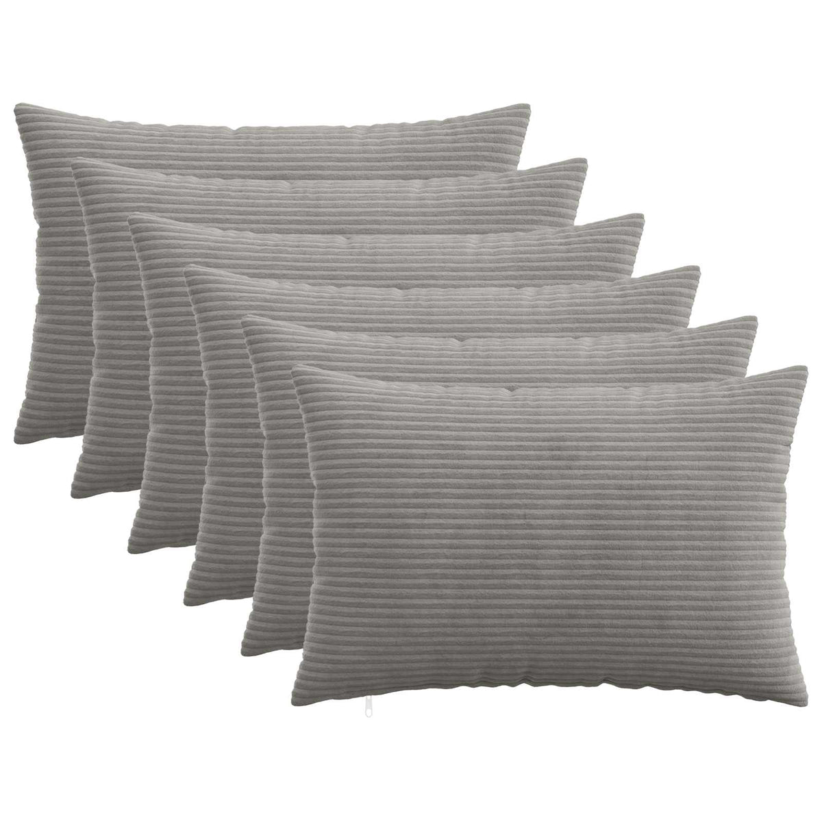 Pudebetræk 6 pcs HEERLEN Lysegrå 50 x 75 cm cordfløjl