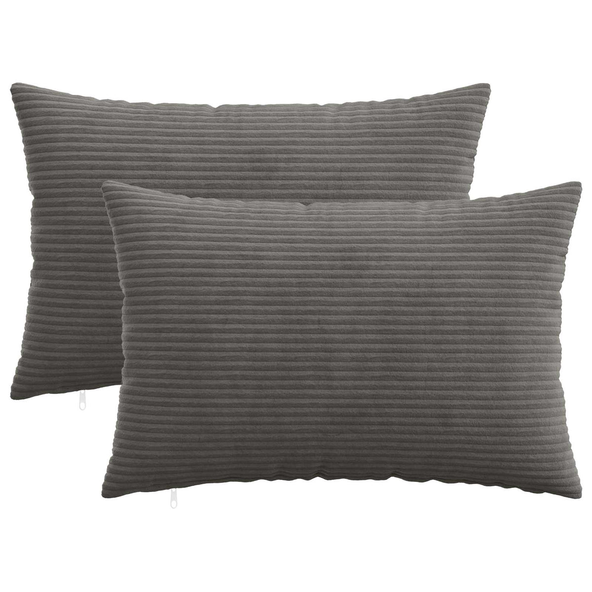 Pudebetræk 2 pcs HEERLEN Mørkegrå 50 x 75 cm cordfløjl