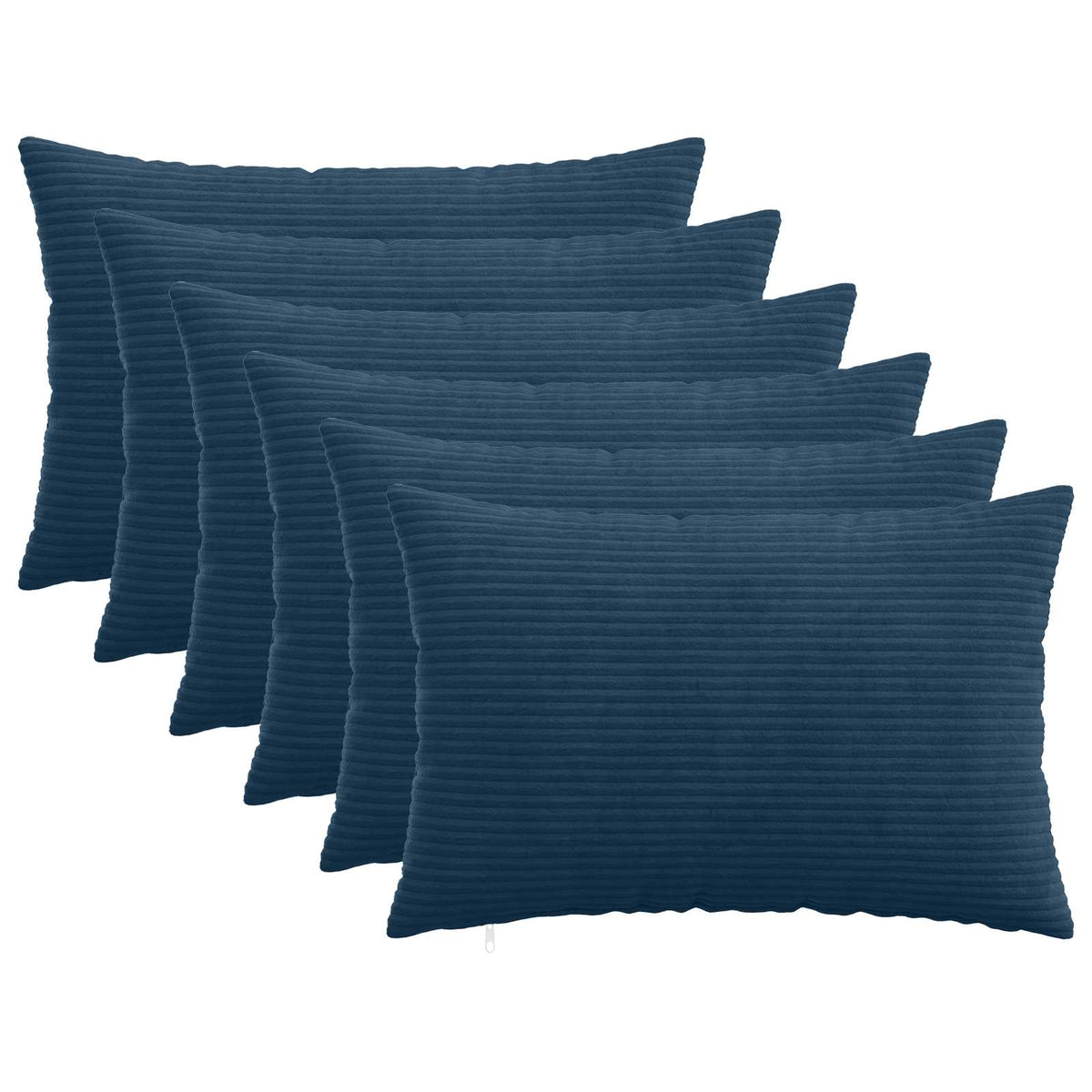 Pudebetræk 6 pcs HEERLEN Mørkeblå 50 x 75 cm cordfløjl