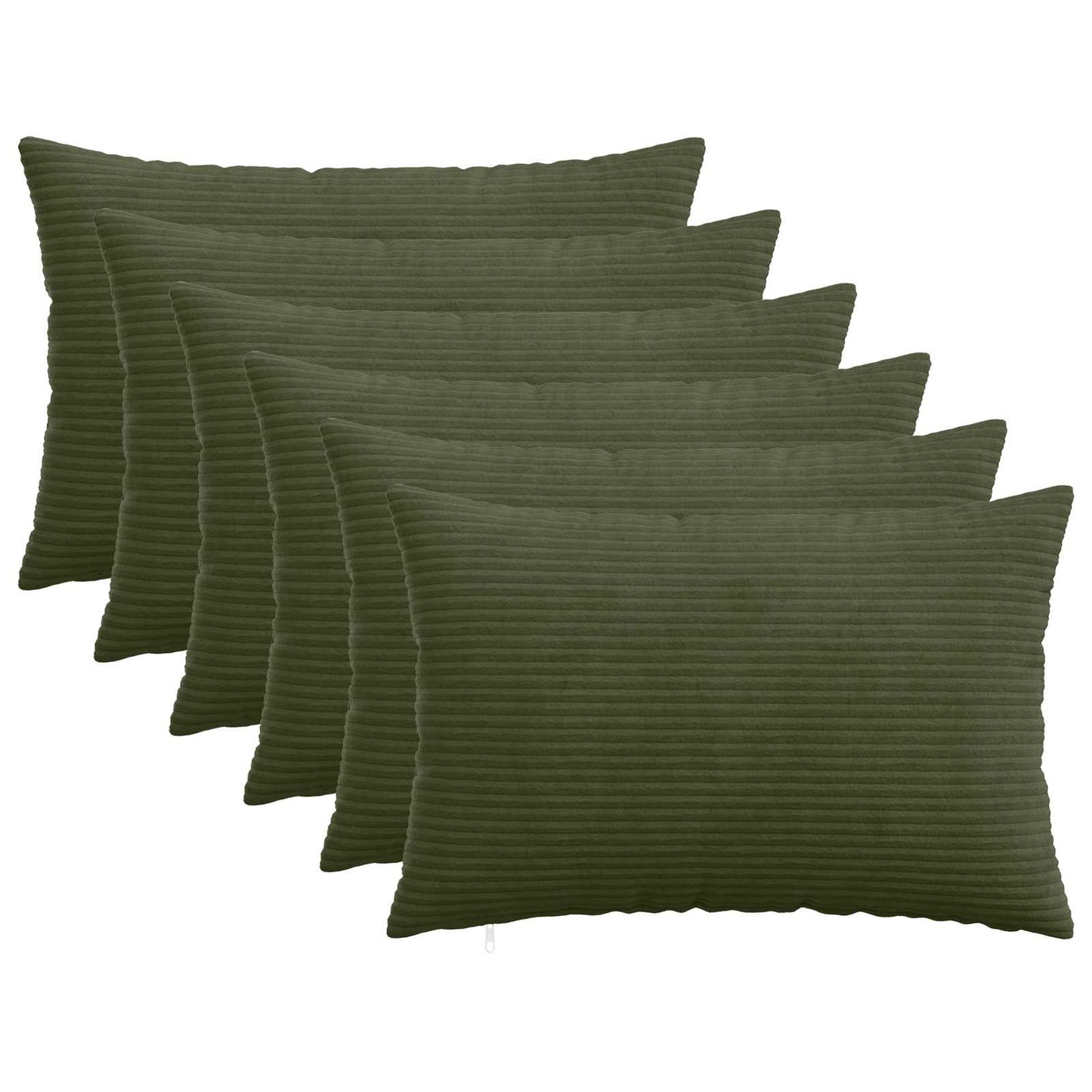 Pudebetræk 6 pcs HEERLEN Grøn 50 x 75 cm cordfløjl