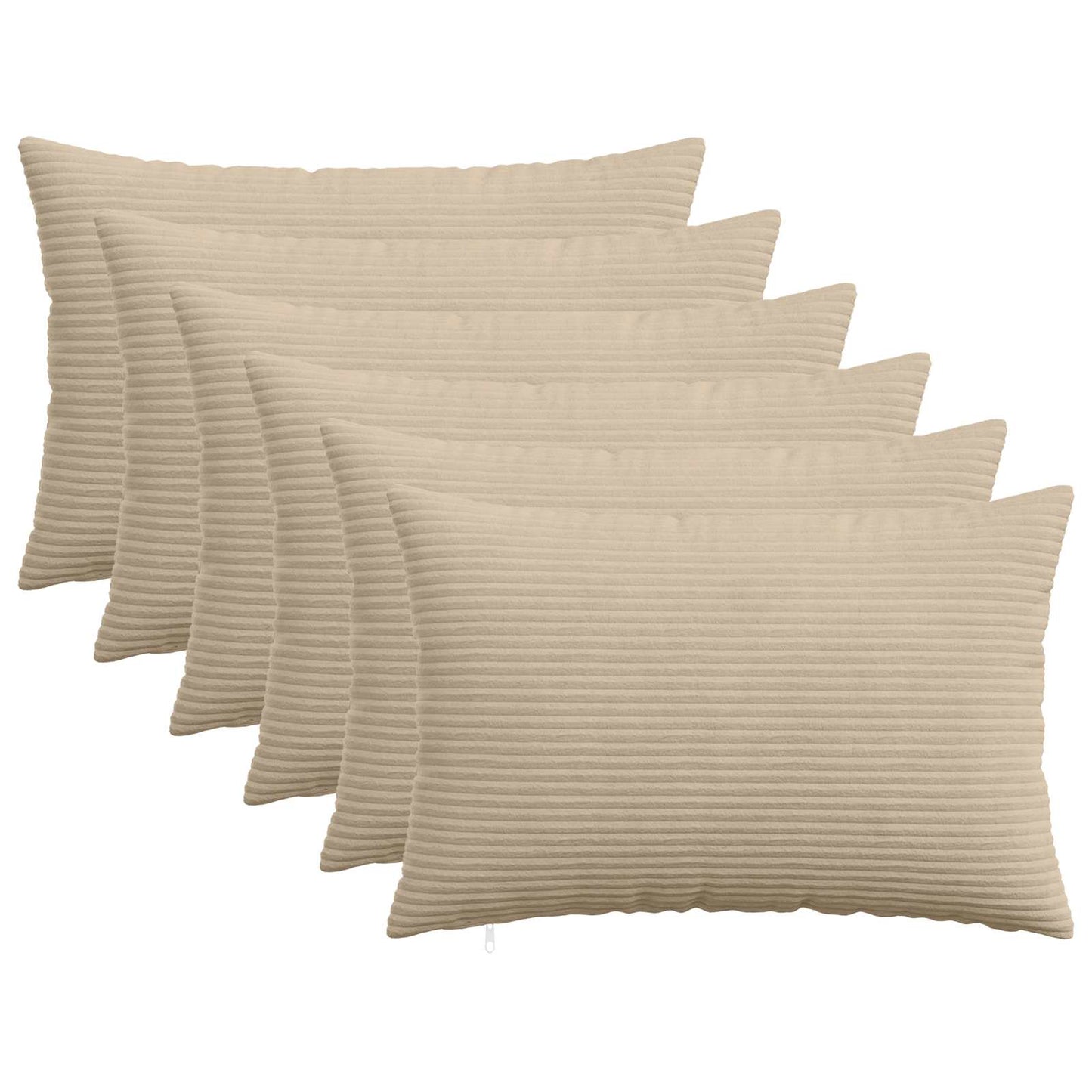Pudebetræk 6 pcs HEERLEN Gråbrun 50 x 75 cm cordfløjl