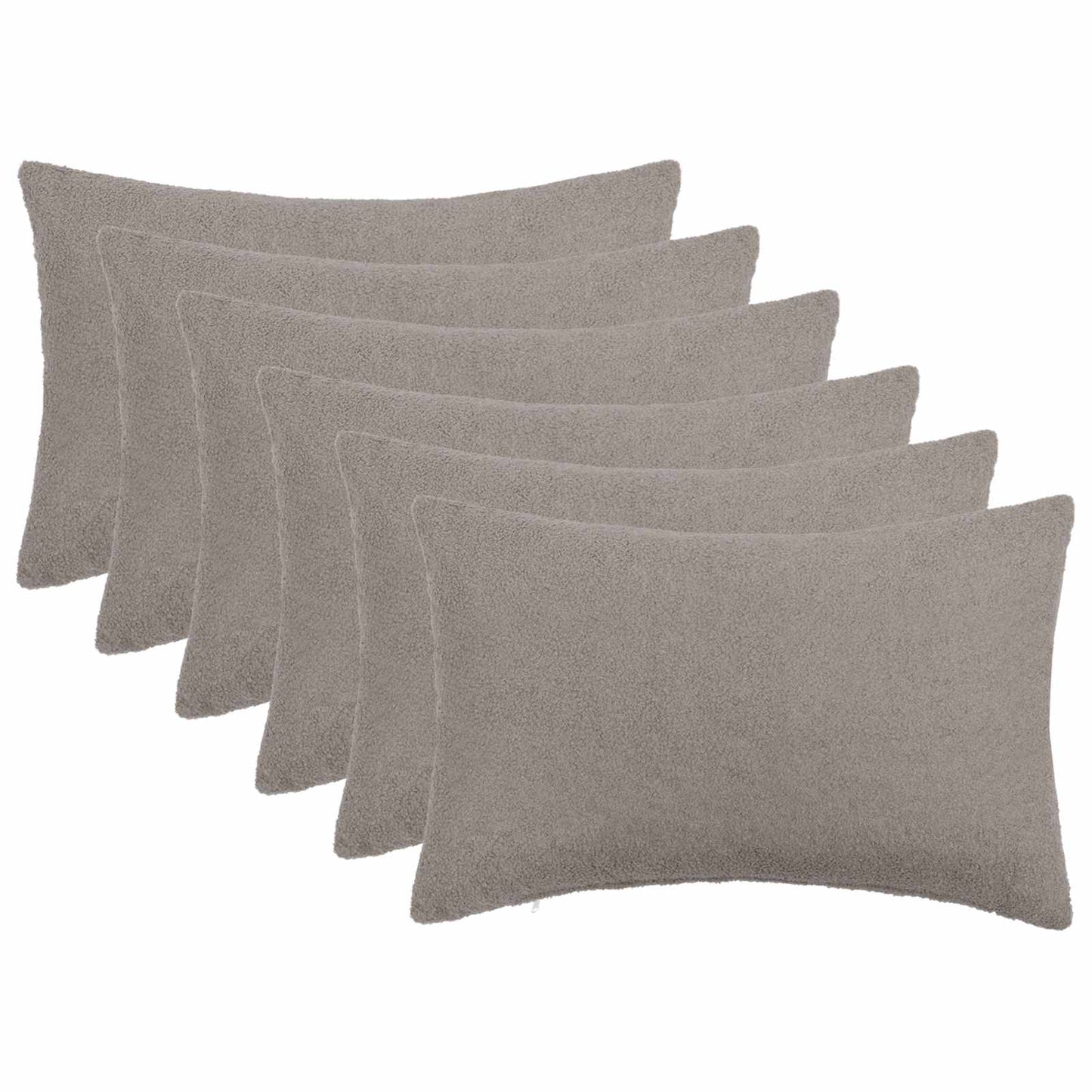 Pudebetræk 6 pcs HEERLEN Lysegrå 50 x 75 cm Bouclé