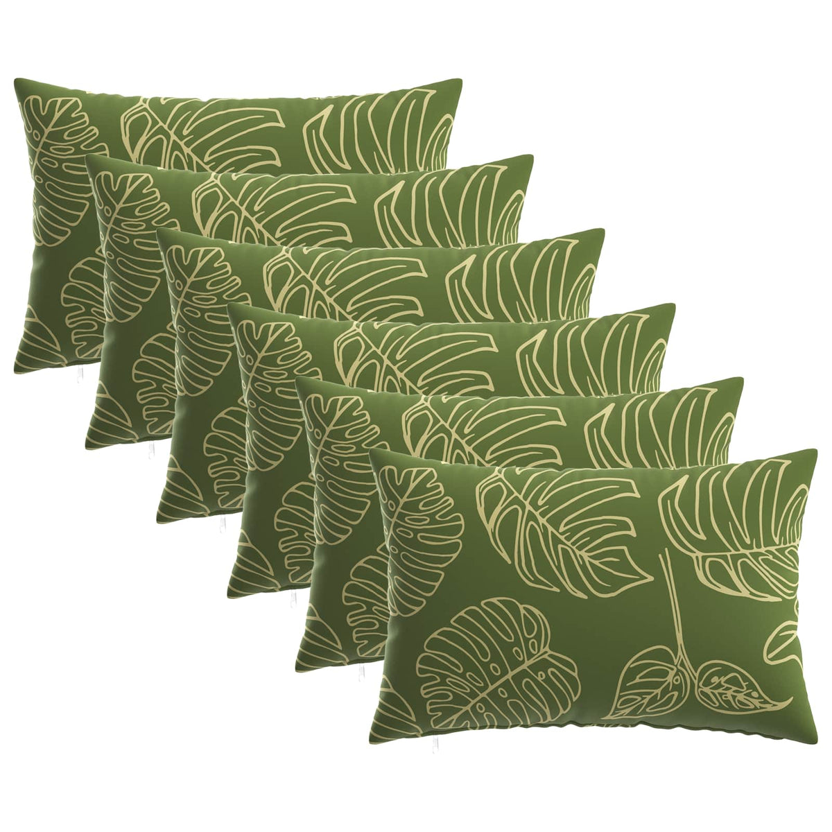 Pudebetræk 6 pcs HEERLEN Bladdesign 50 x 75 cm Polyester