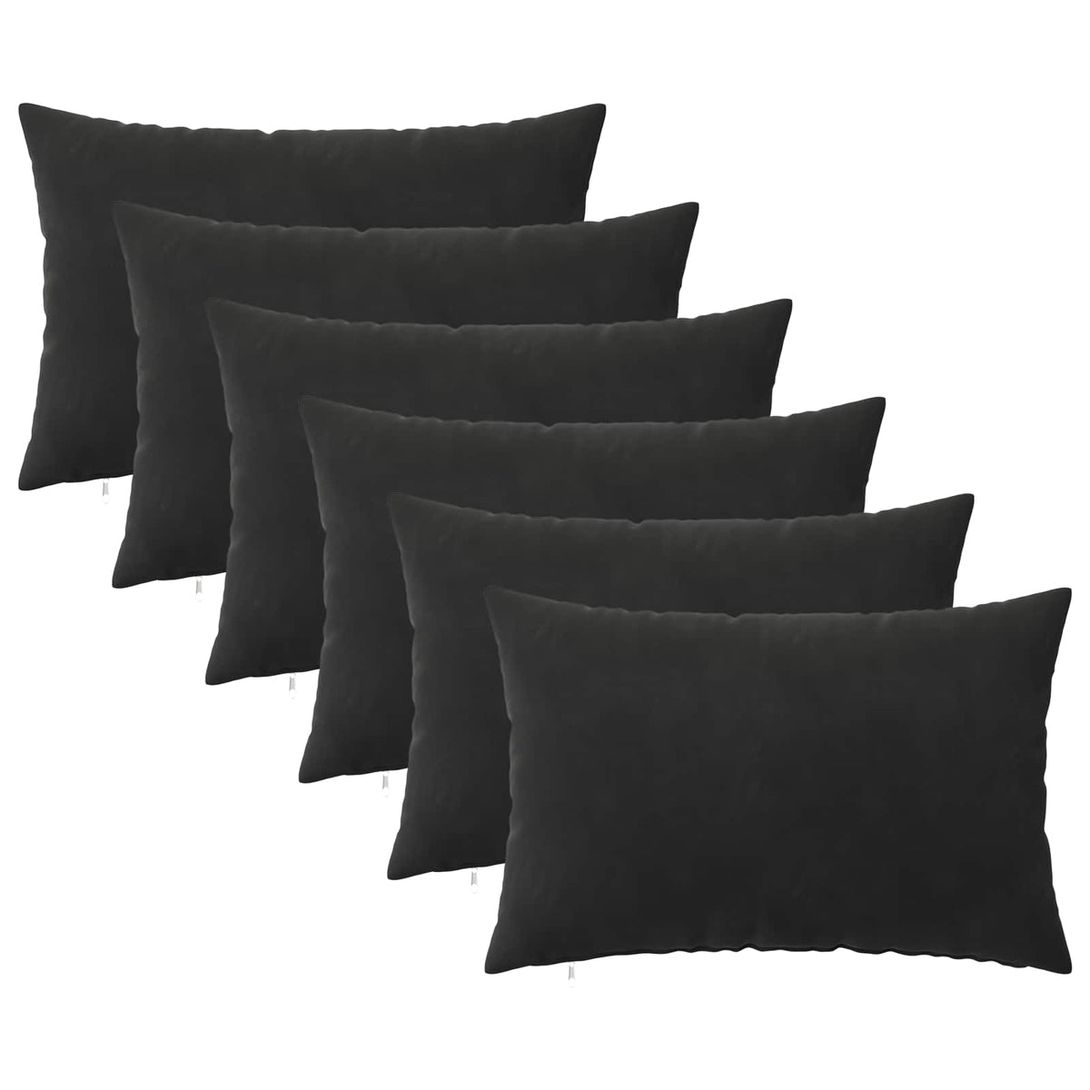Pudebetræk 6 pcs HEERLEN Sort 50 x 80 cm Fløjl
