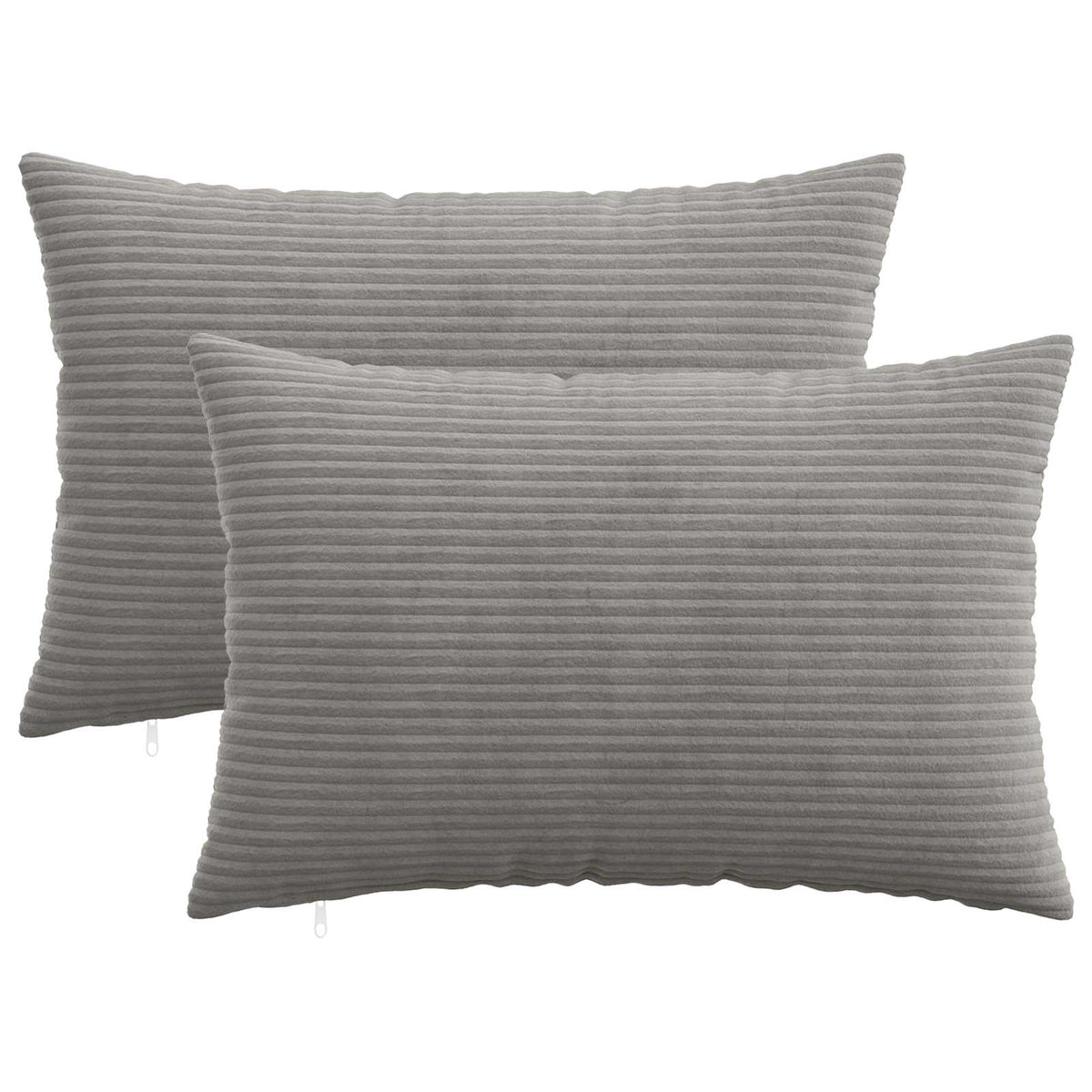 Pudebetræk 2 pcs HEERLEN Lysegrå 50 x 80 cm cordfløjl