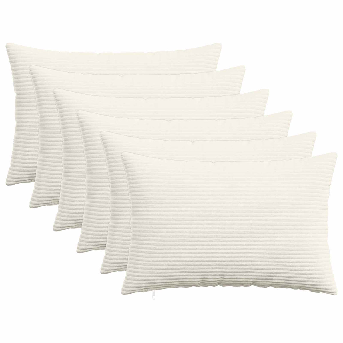 Pudebetræk 6 pcs HEERLEN Cremefarvet 50 x 80 cm cordfløjl