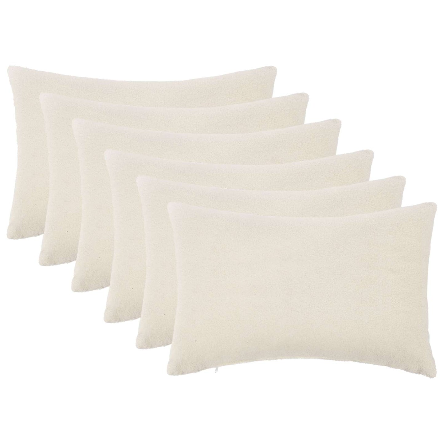 Pudebetræk 6 pcs HEERLEN Cremefarvet 50 x 80 cm Bouclé