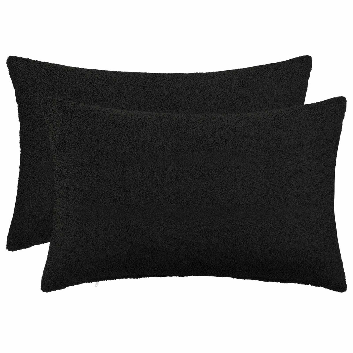 Pudebetræk 2 pcs HEERLEN Sort 50 x 80 cm Bouclé