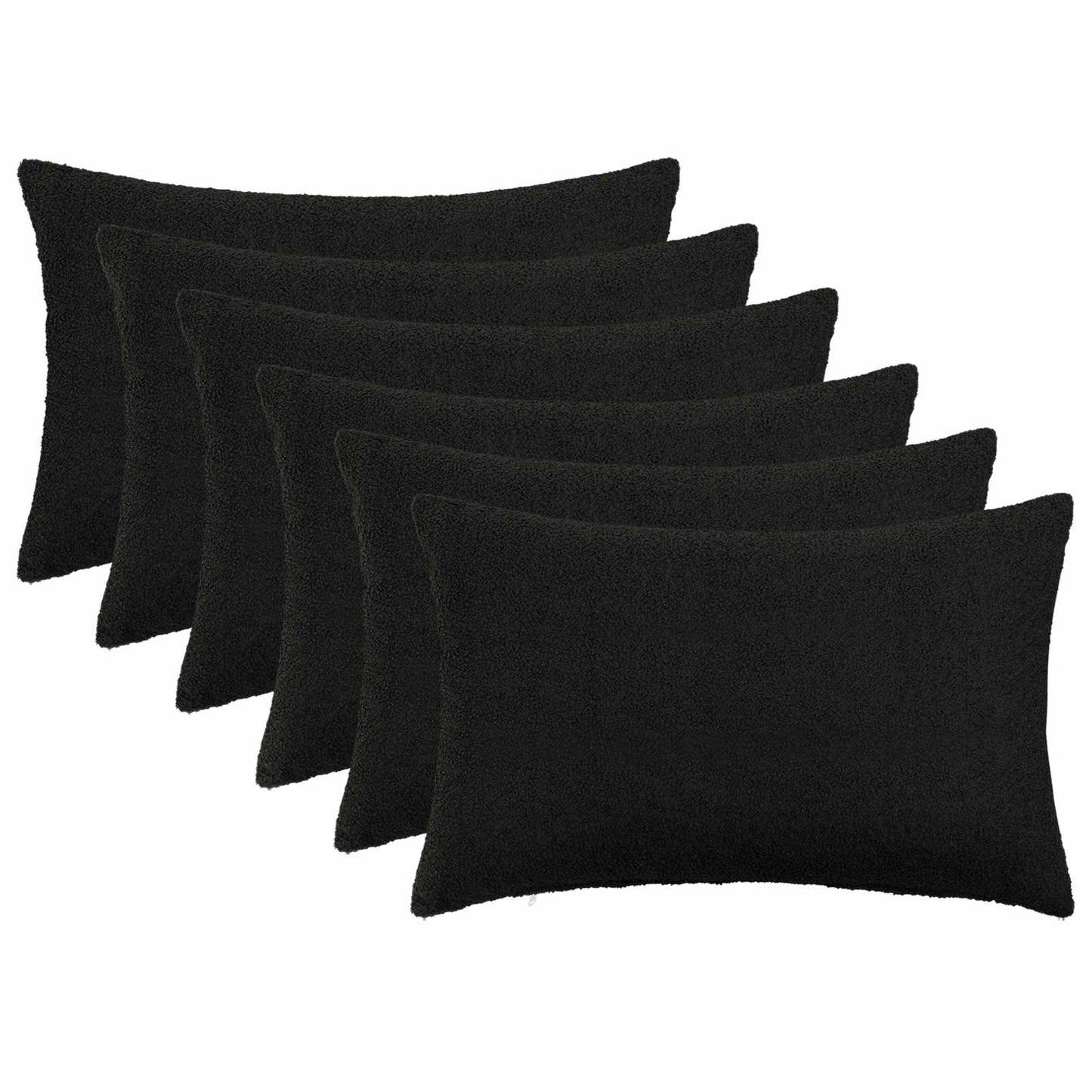 Pudebetræk 6 pcs HEERLEN Sort 50 x 80 cm Bouclé