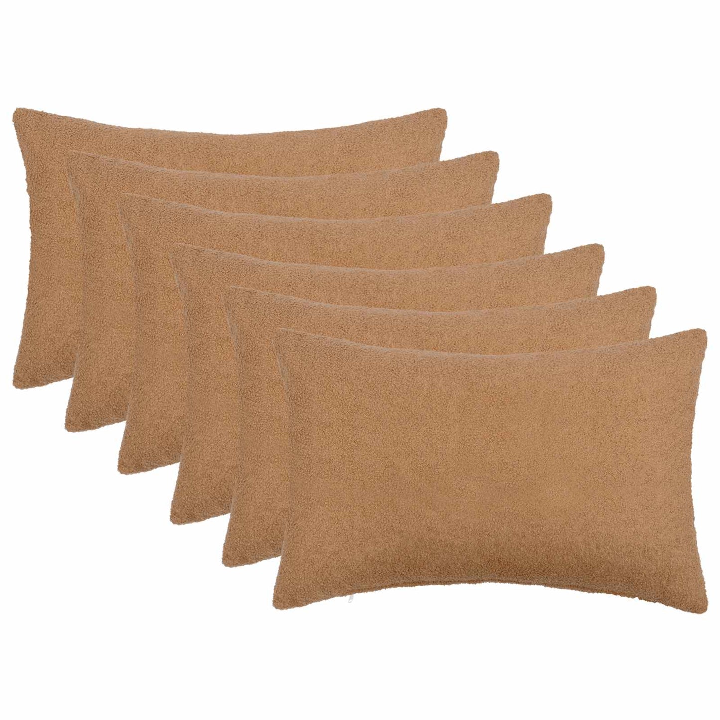 Pudebetræk 6 pcs HEERLEN Beige 50 x 80 cm Bouclé