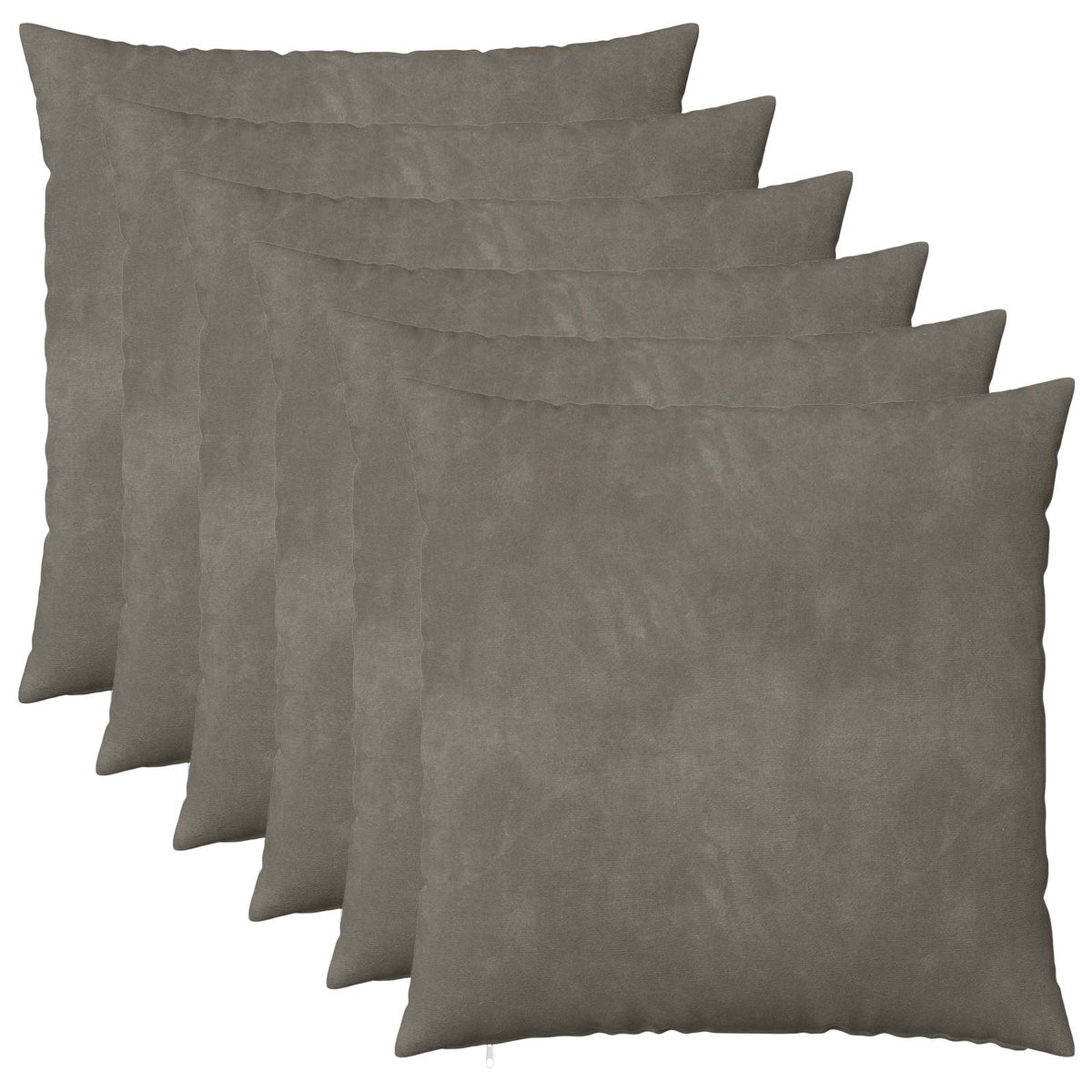 Pudebetræk 6 pcs HEERLEN Lysegrå 55 x 55 cm Fløjl