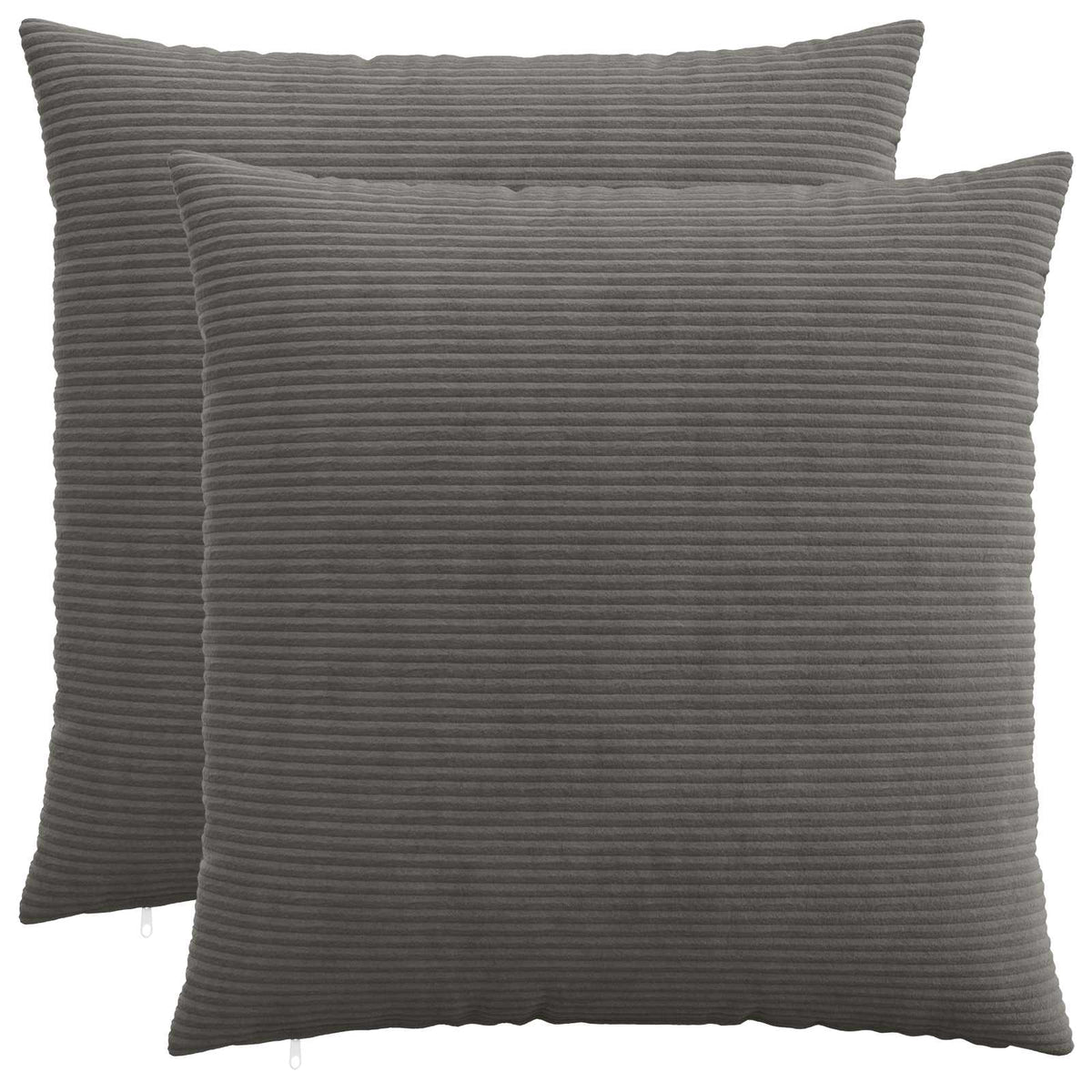 Pudebetræk 2 pcs HEERLEN Mørkegrå 55 x 55 cm cordfløjl
