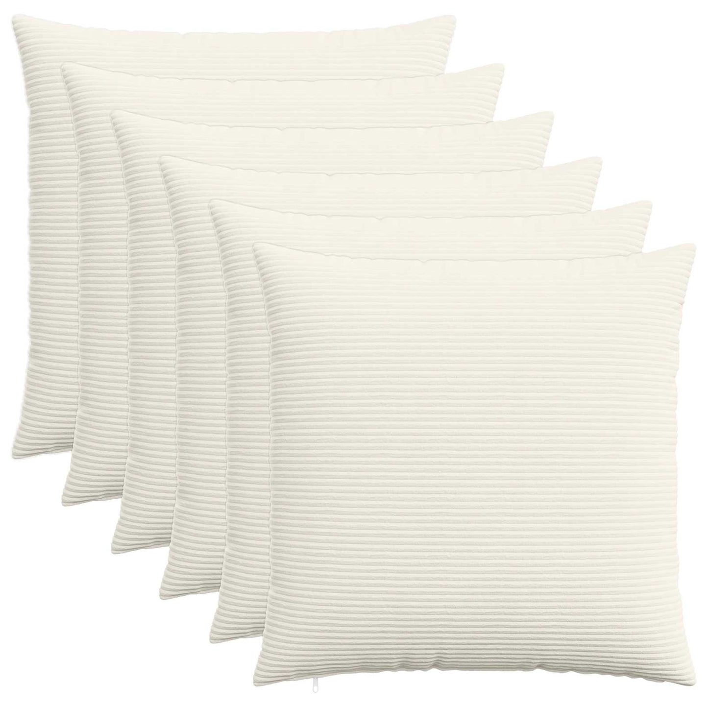 Pudebetræk 6 pcs HEERLEN Cremefarvet 55 x 55 cm cordfløjl