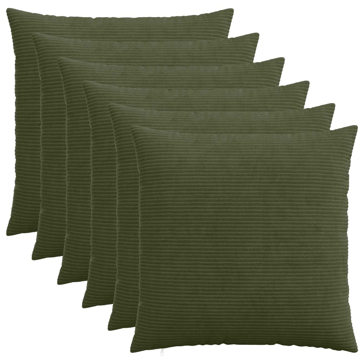 Pudebetræk 6 pcs HEERLEN Grøn 55 x 55 cm cordfløjl