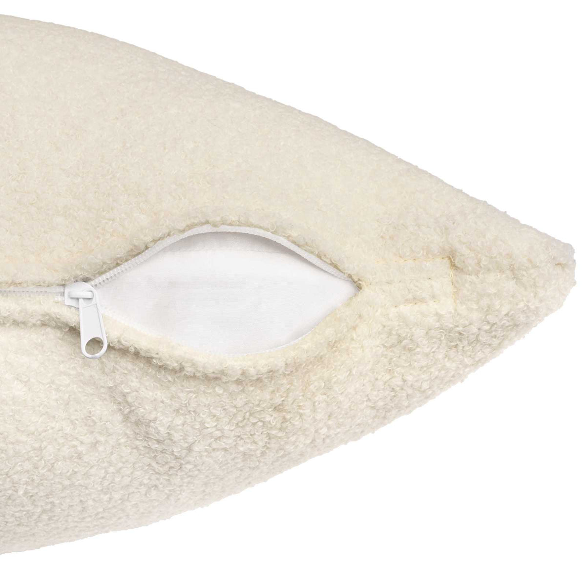 Pudebetræk 6 pcs HEERLEN Cremefarvet 55 x 55 cm Bouclé