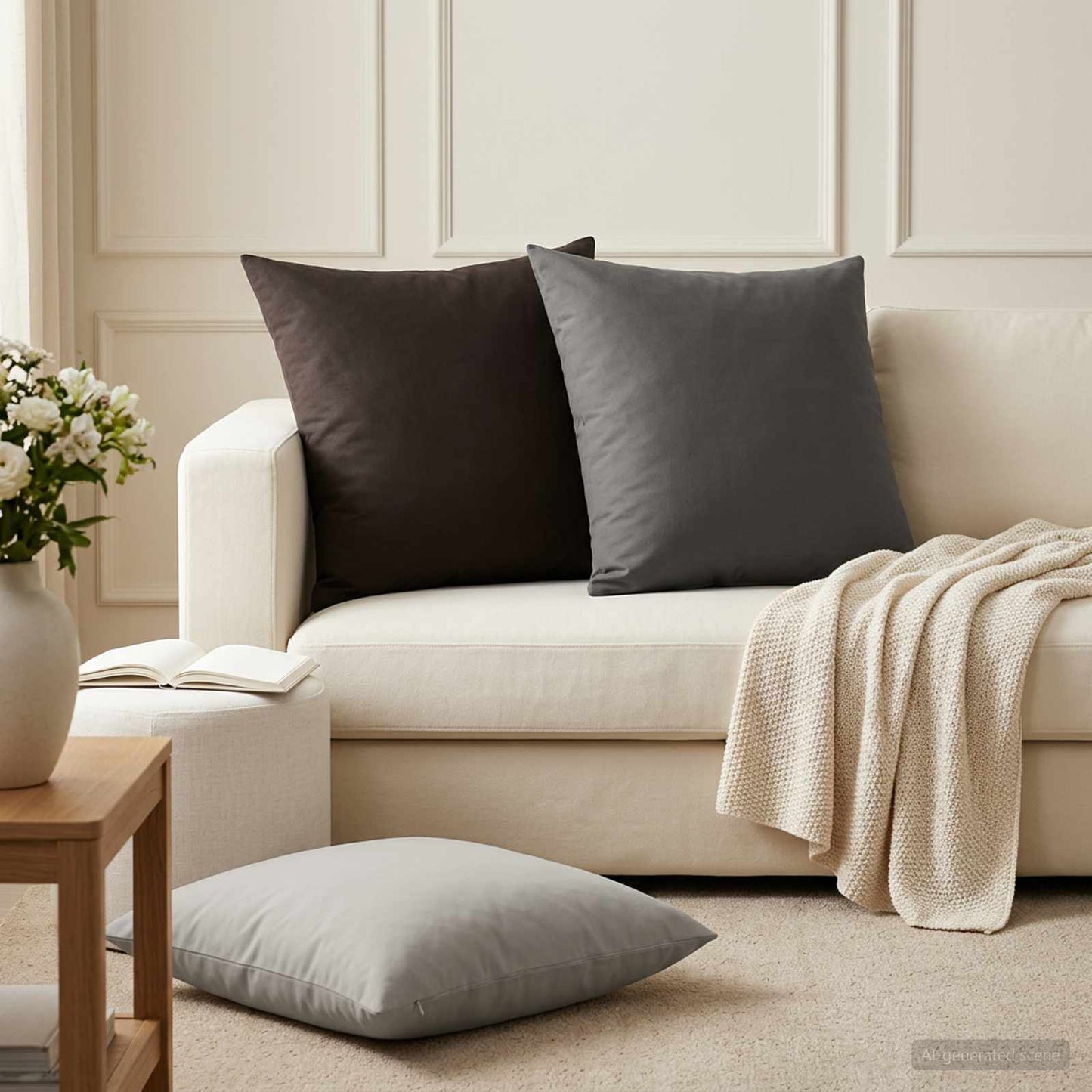 Pudebetræk 6 pcs HEERLEN Grå 60 x 60 cm Polyester