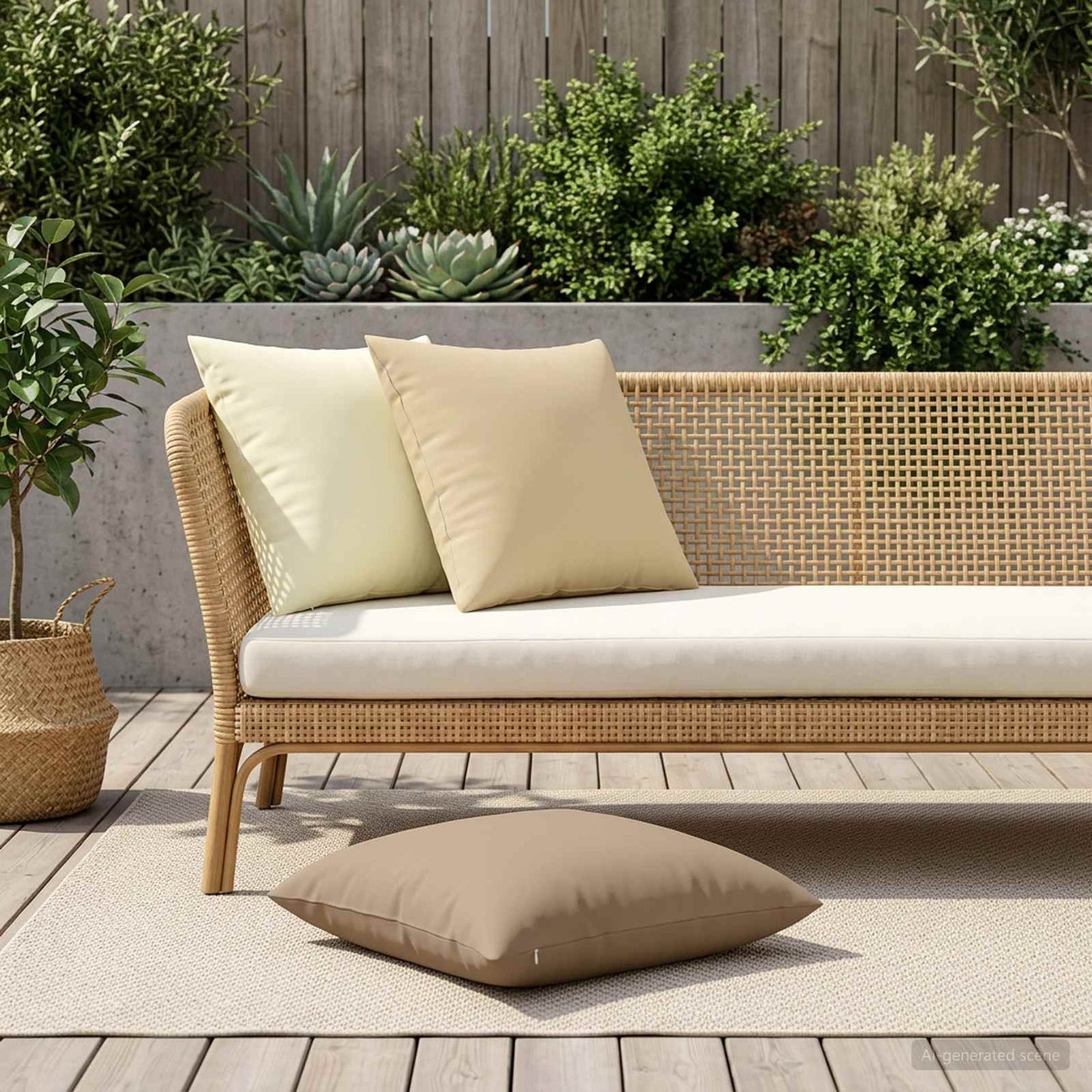 Pudebetræk 2 pcs HEERLEN Beige 60 x 60 cm Polyester
