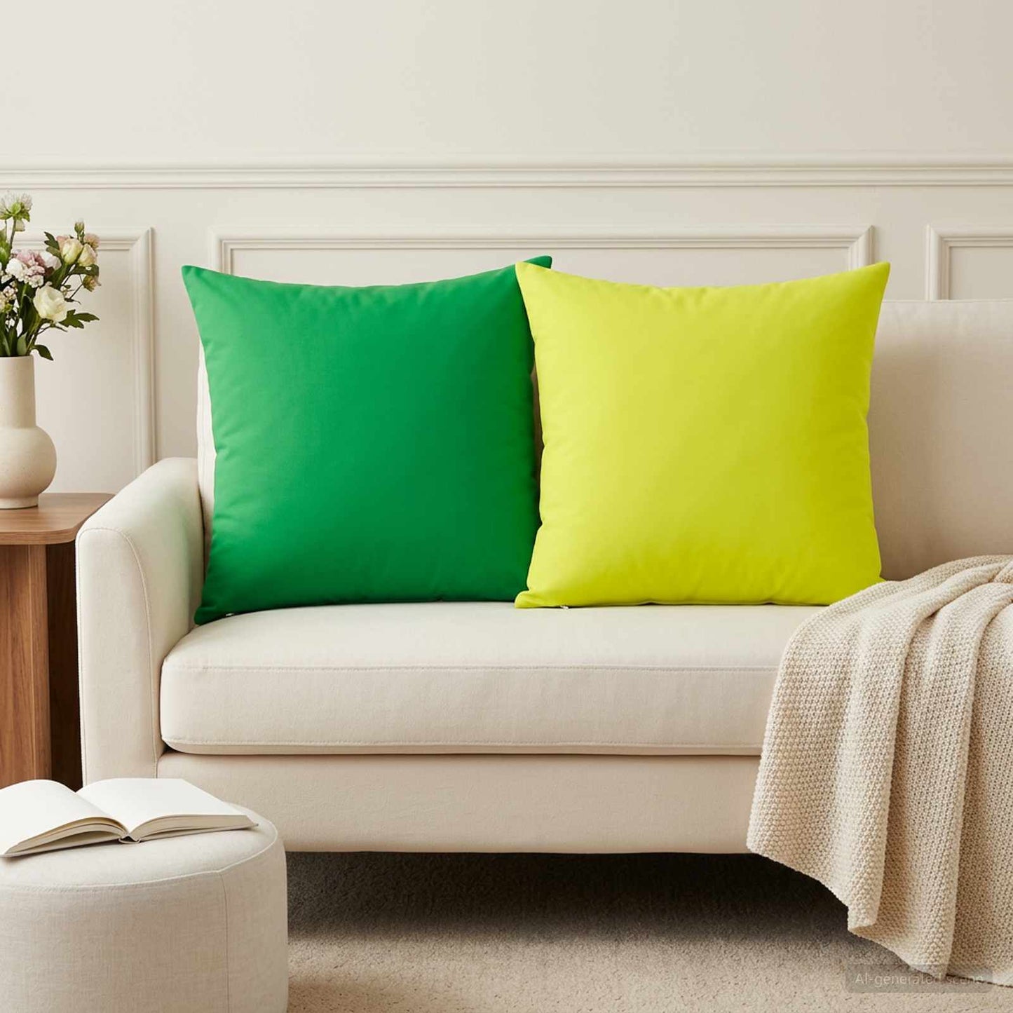 Pudebetræk 2 pcs HEERLEN Lys grøn 60 x 60 cm Polyester