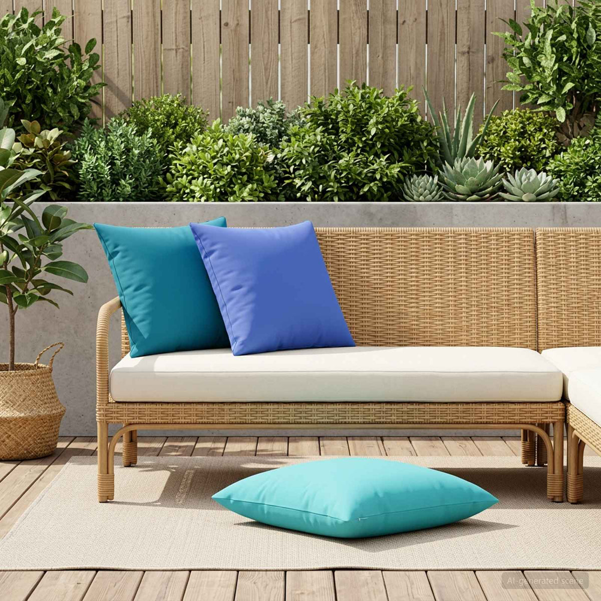 Pudebetræk 6 pcs HEERLEN Turkis 60 x 60 cm Polyester