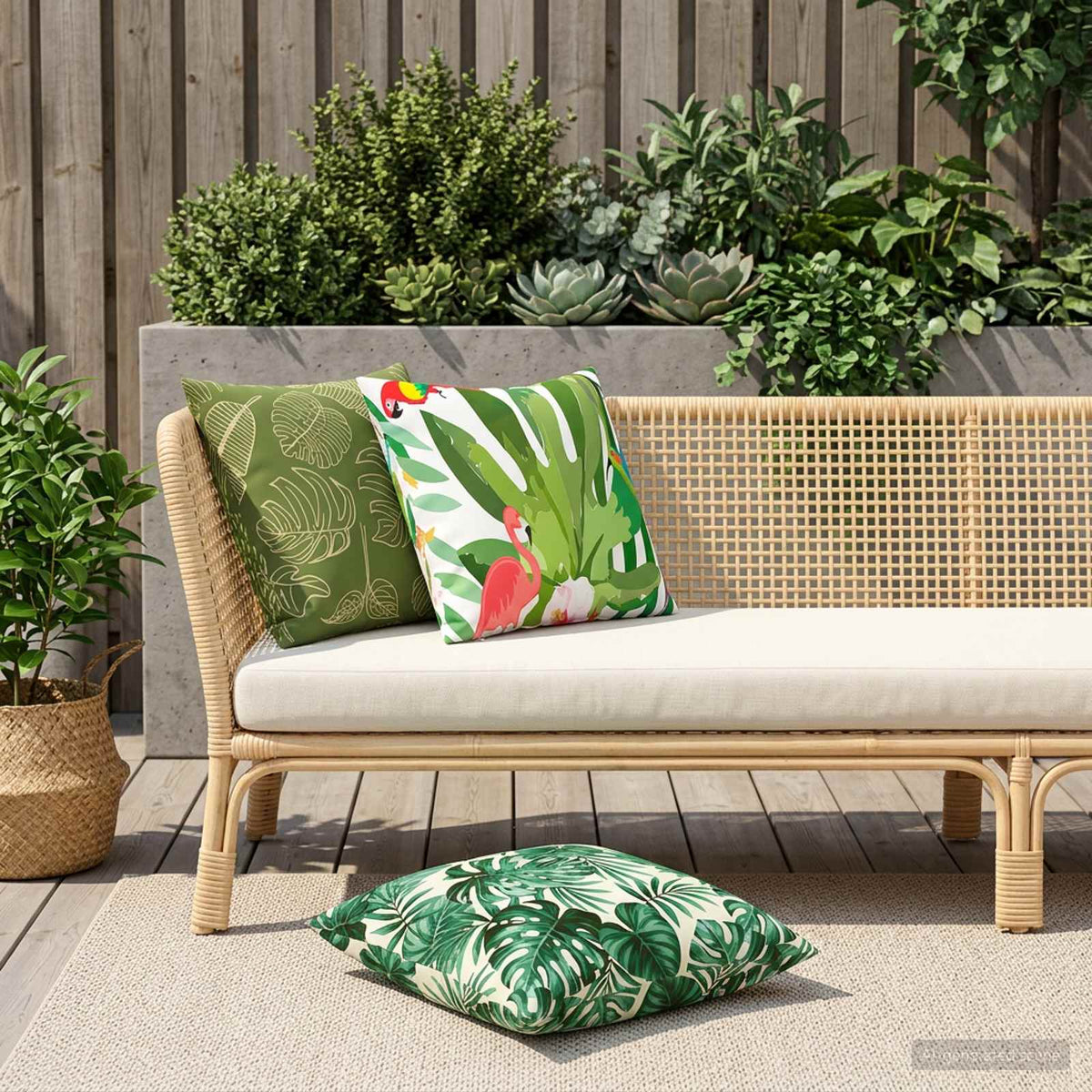Pudebetræk 6 pcs HEERLEN Bladmønster 60 x 60 cm Polyester