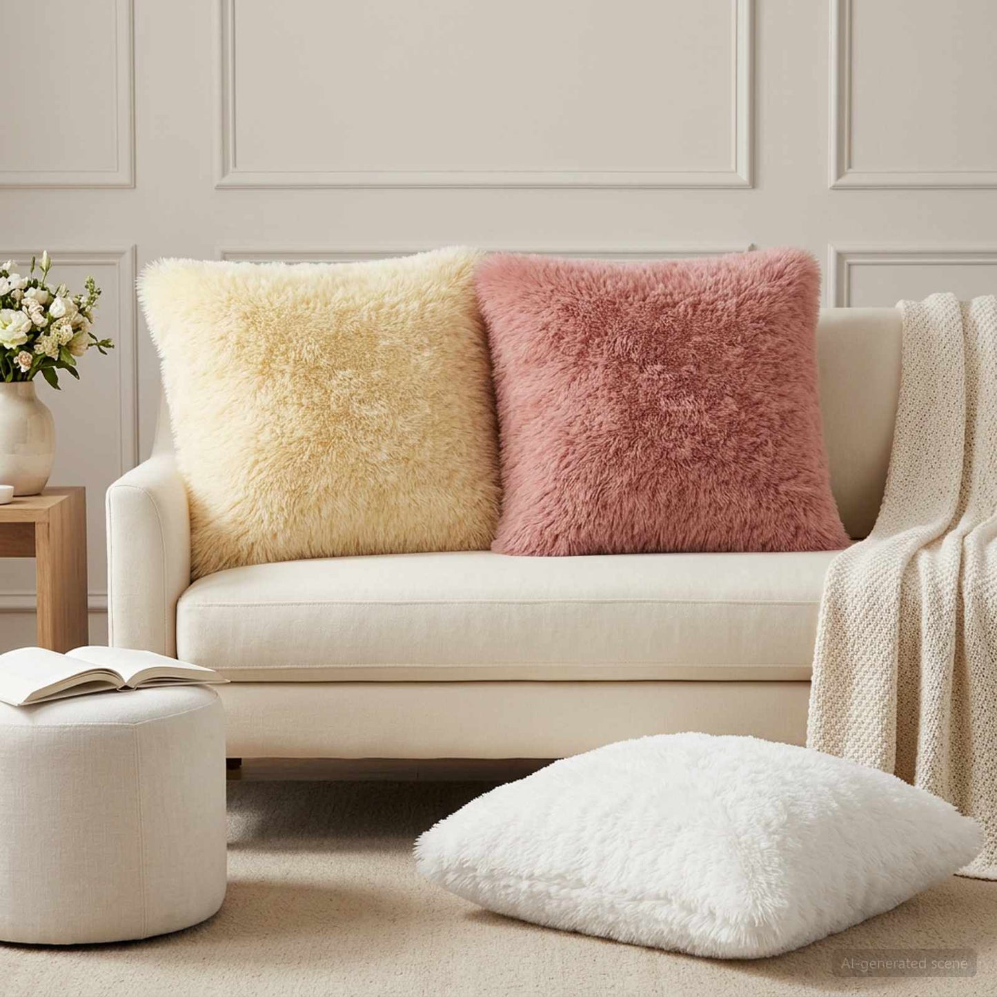 Pudebetræk 2 pcs HEERLEN Hvid 55 x 55 cm PV Fleece