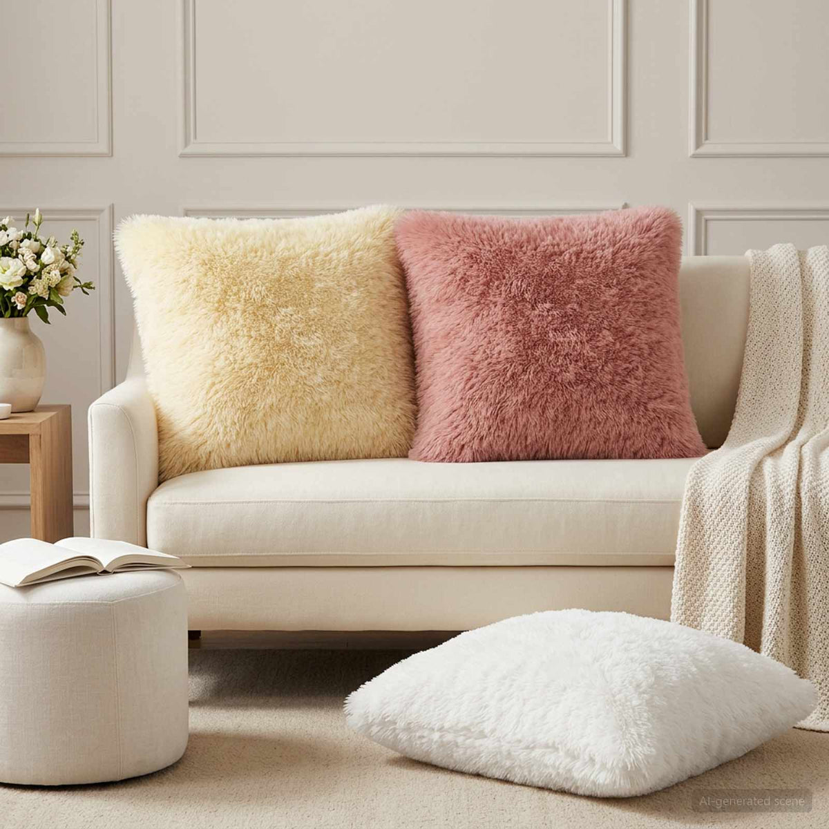 Pudebetræk 2 pcs HEERLEN Lyserød 55 x 55 cm PV Fleece