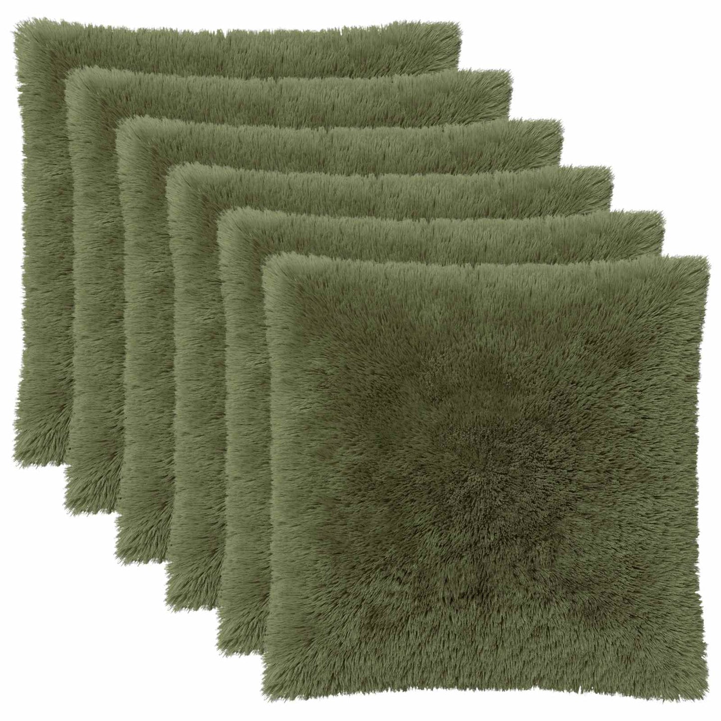 Pudebetræk 6 pcs HEERLEN Grøn 55 x 55 cm PV Fleece