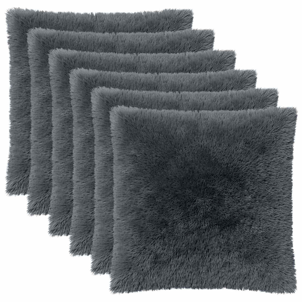 Pudebetræk 6 pcs HEERLEN Antracit 55 x 55 cm PV Fleece