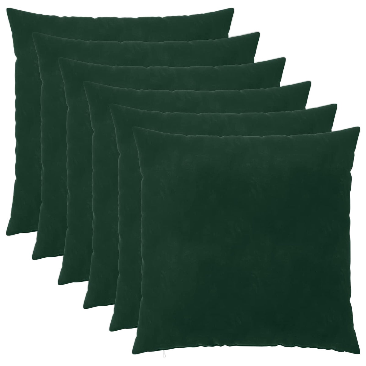 Pudebetræk 6 pcs HEERLEN Mørkegrøn 60 x 60 cm Fløjl