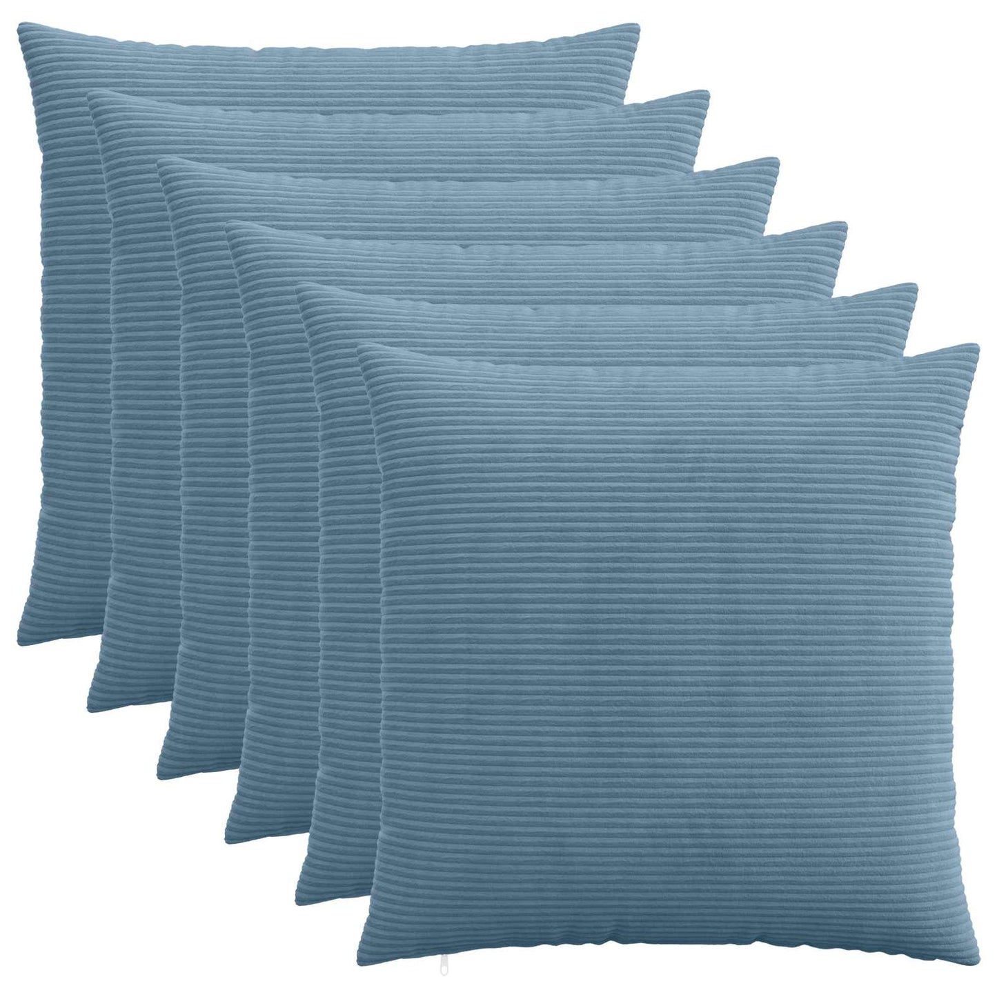 Pudebetræk 6 pcs HEERLEN Blå 60 x 60 cm cordfløjl
