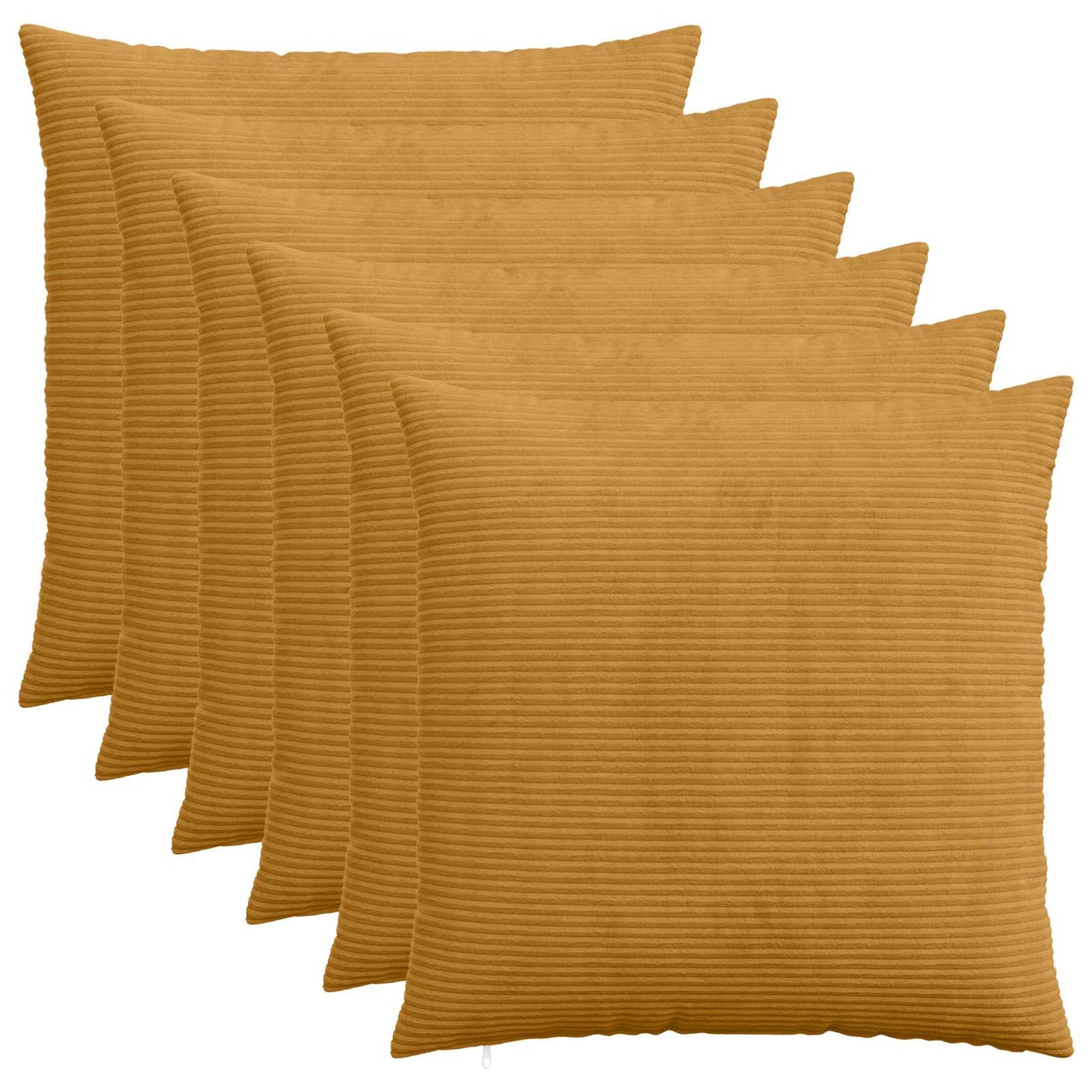 Pudebetræk 6 pcs HEERLEN Gul 60 x 60 cm cordfløjl