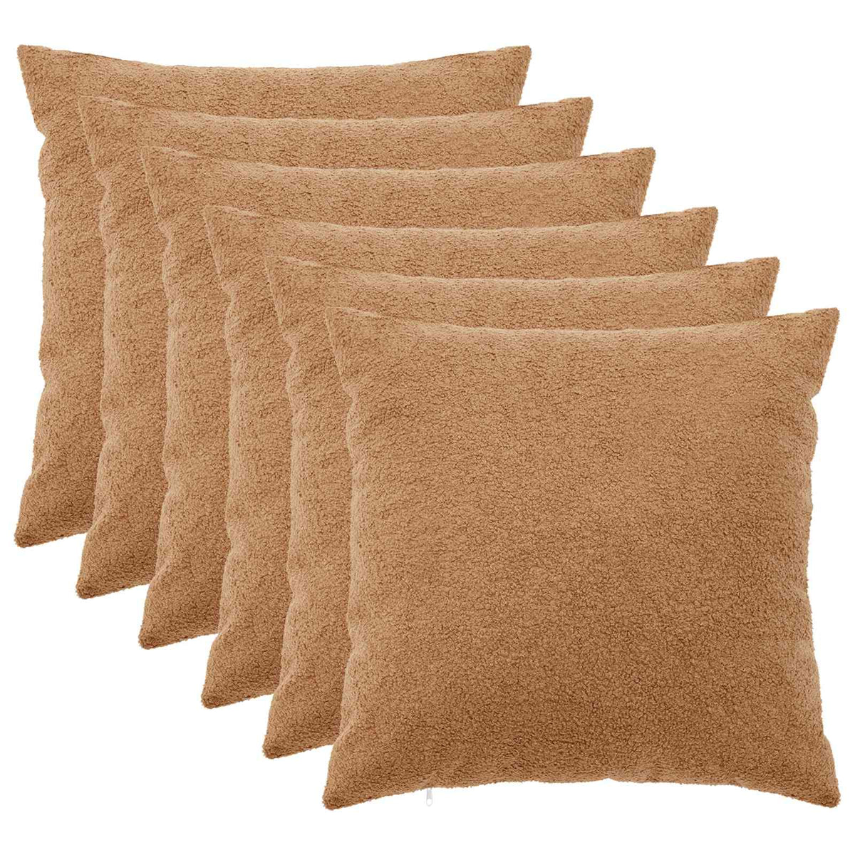 Pudebetræk 6 pcs HEERLEN Beige 60 x 60 cm Bouclé