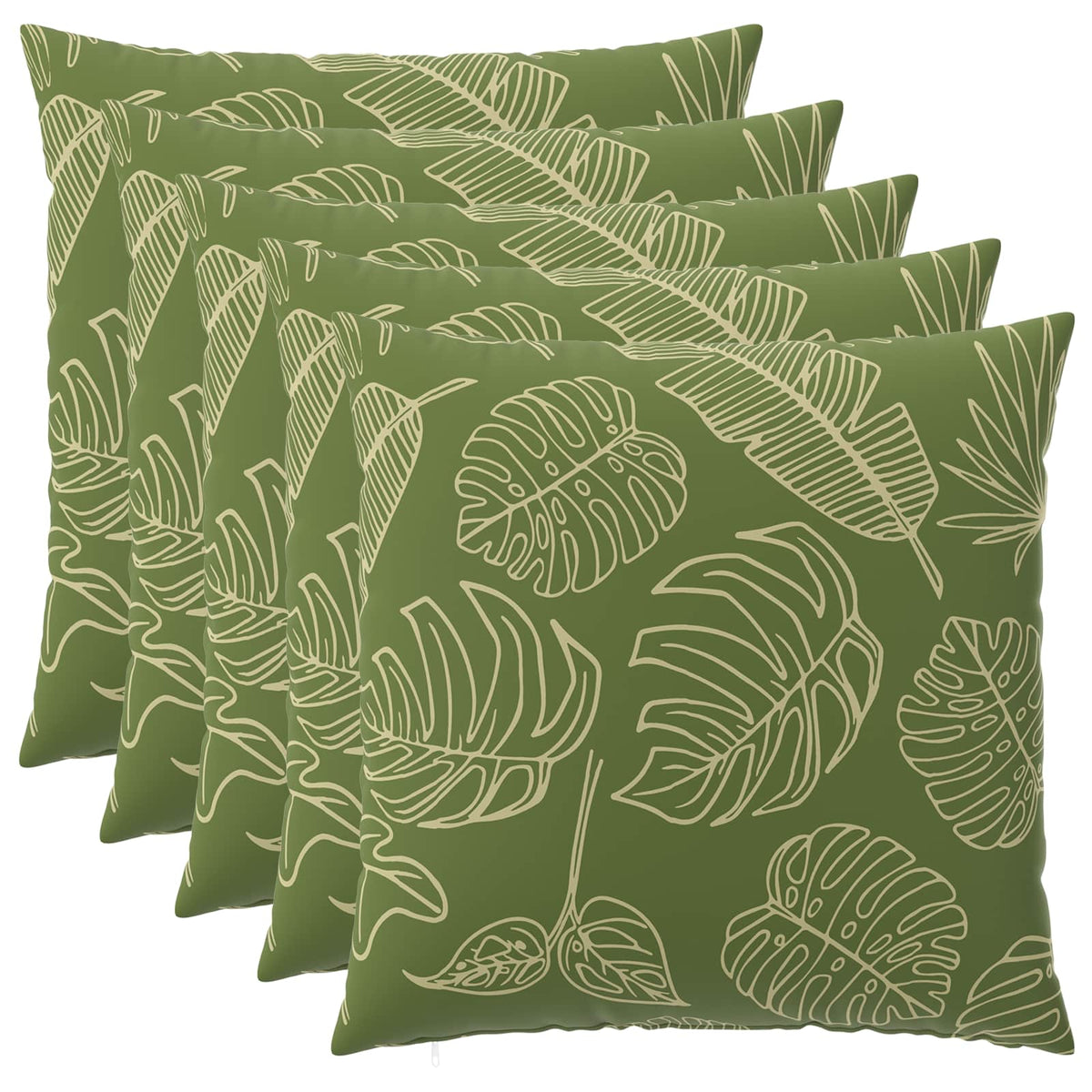 Pudebetræk 6 pcs HEERLEN Bladdesign 60 x 60 cm Polyester
