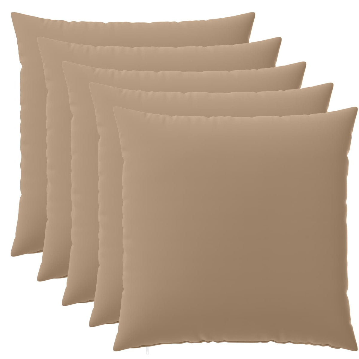 Pudebetræk 6 stk. HEERLEN Gråbrun 60 x 60 cm Polyester