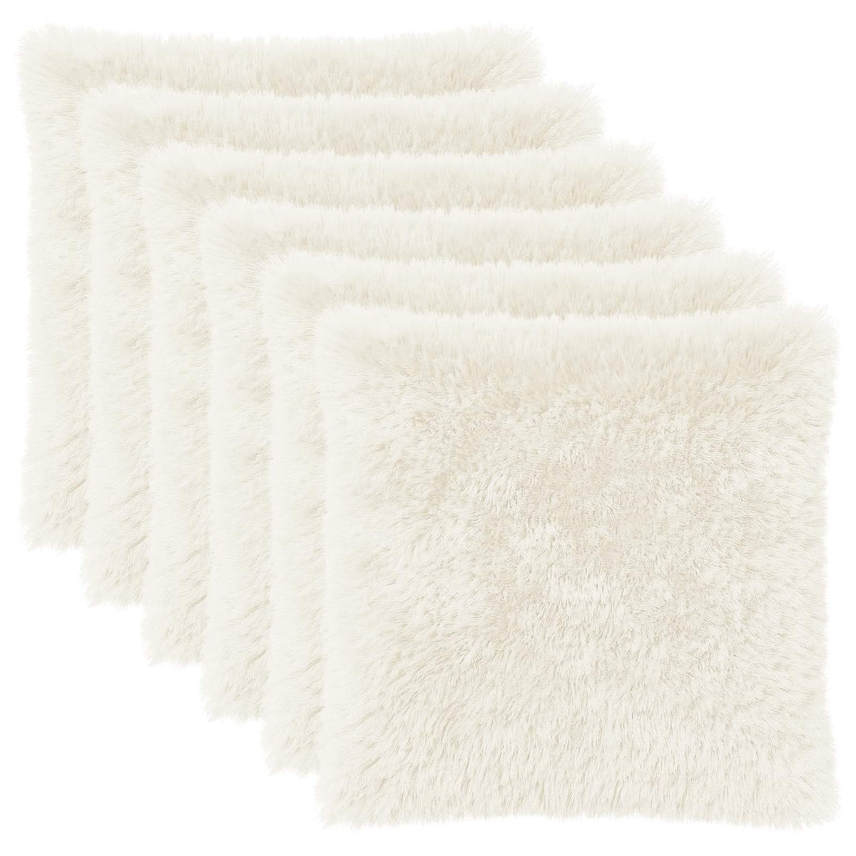 Pudebetræk 6 pcs HEERLEN Hvid 60 x 60 cm PV Fleece