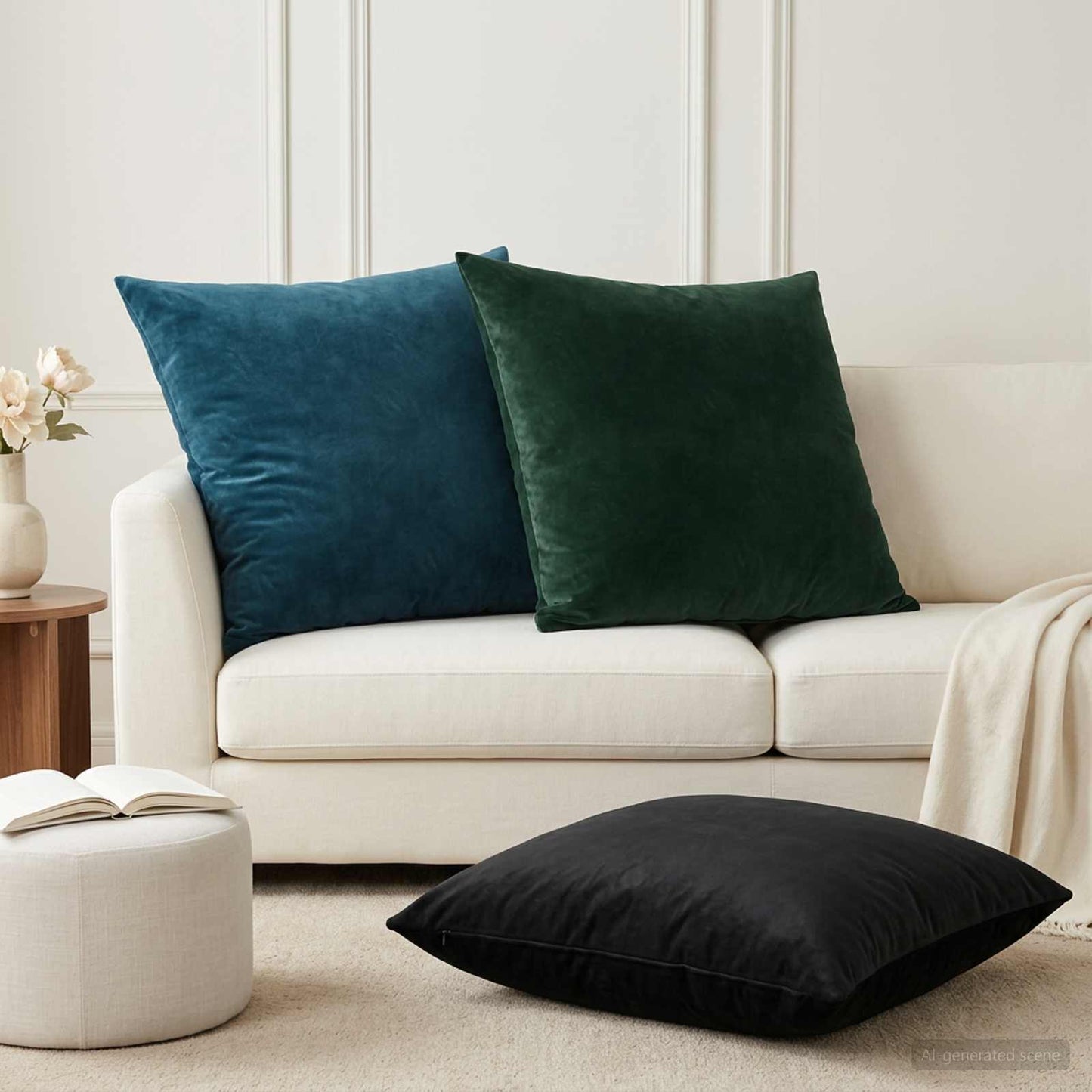 Pudebetræk 6 pcs HEERLEN Blå 65 x 65 cm Fløjl