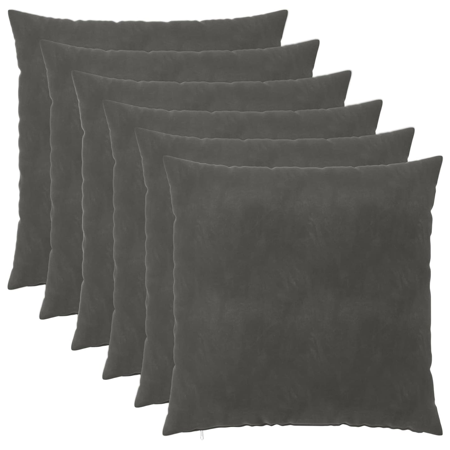 Pudebetræk 6 pcs HEERLEN Mørkegrå 65 x 65 cm Fløjl