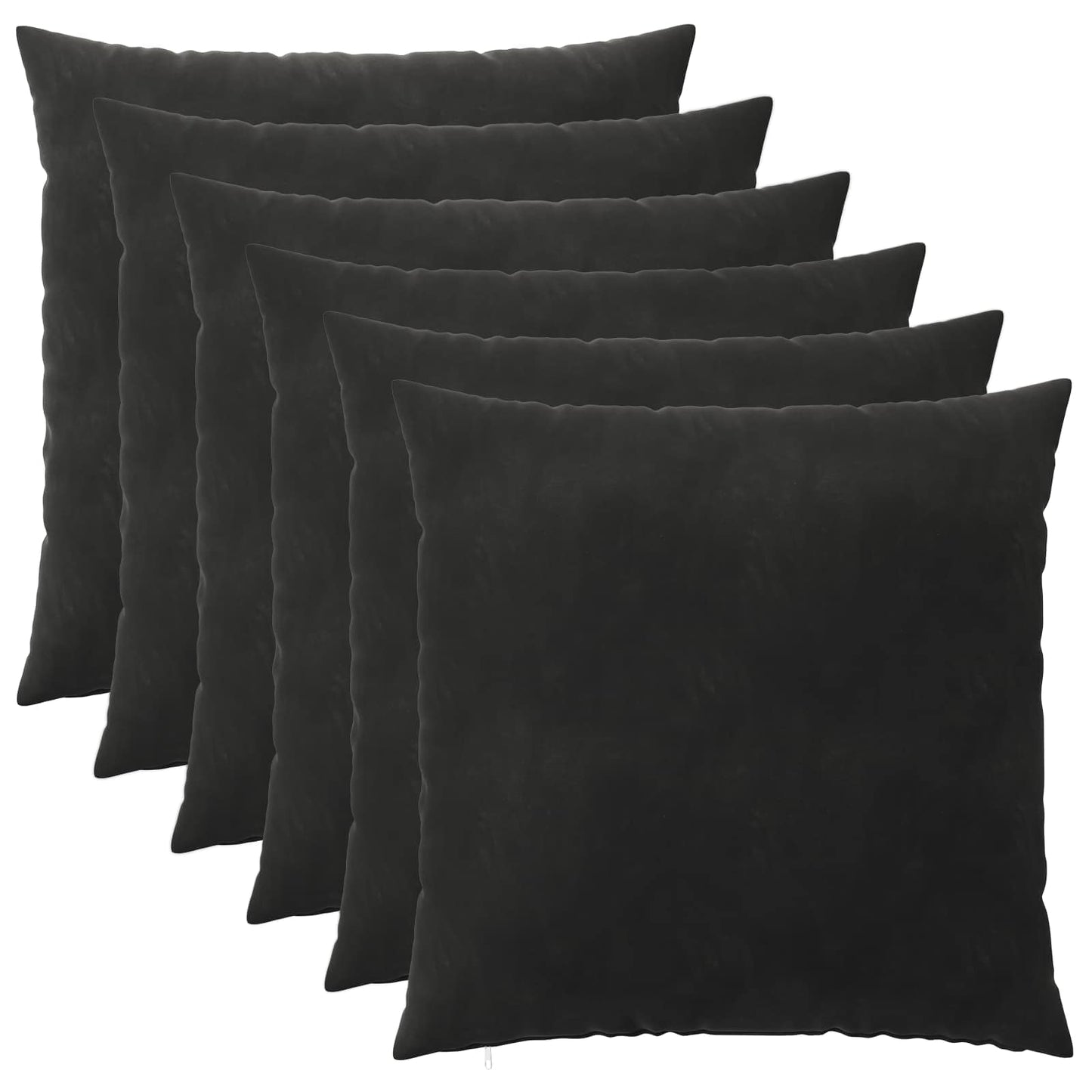 Pudebetræk 6 pcs HEERLEN Sort 65 x 65 cm Fløjl
