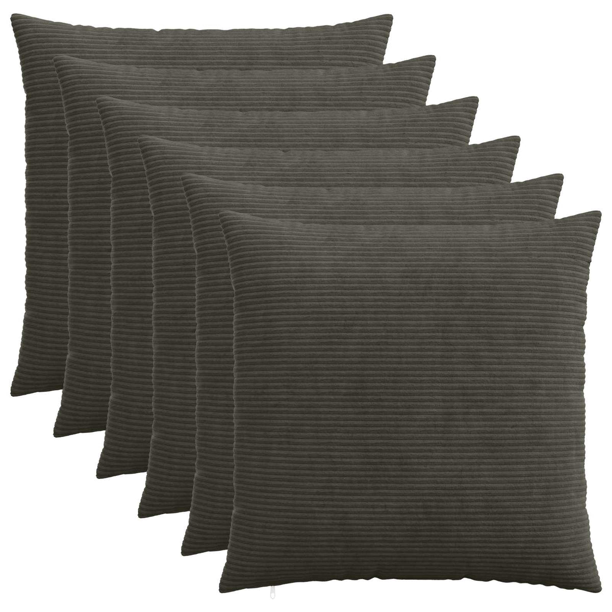 Pudebetræk 6 pcs HEERLEN Antracit 65 x 65 cm cordfløjl