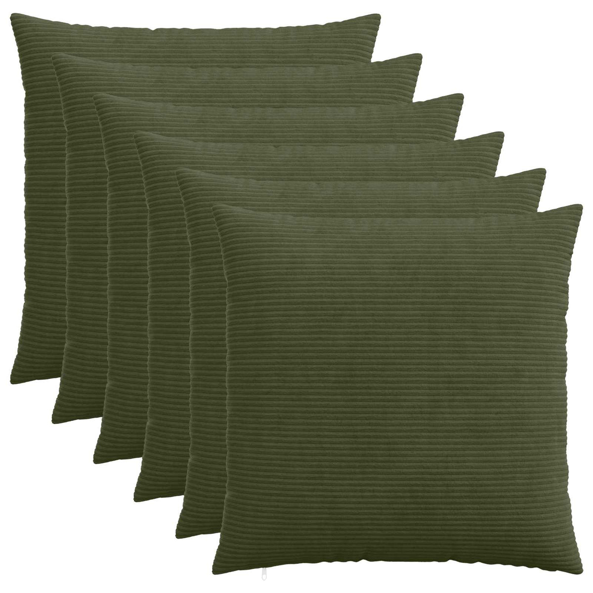 Pudebetræk 6 pcs HEERLEN Grøn 65 x 65 cm cordfløjl